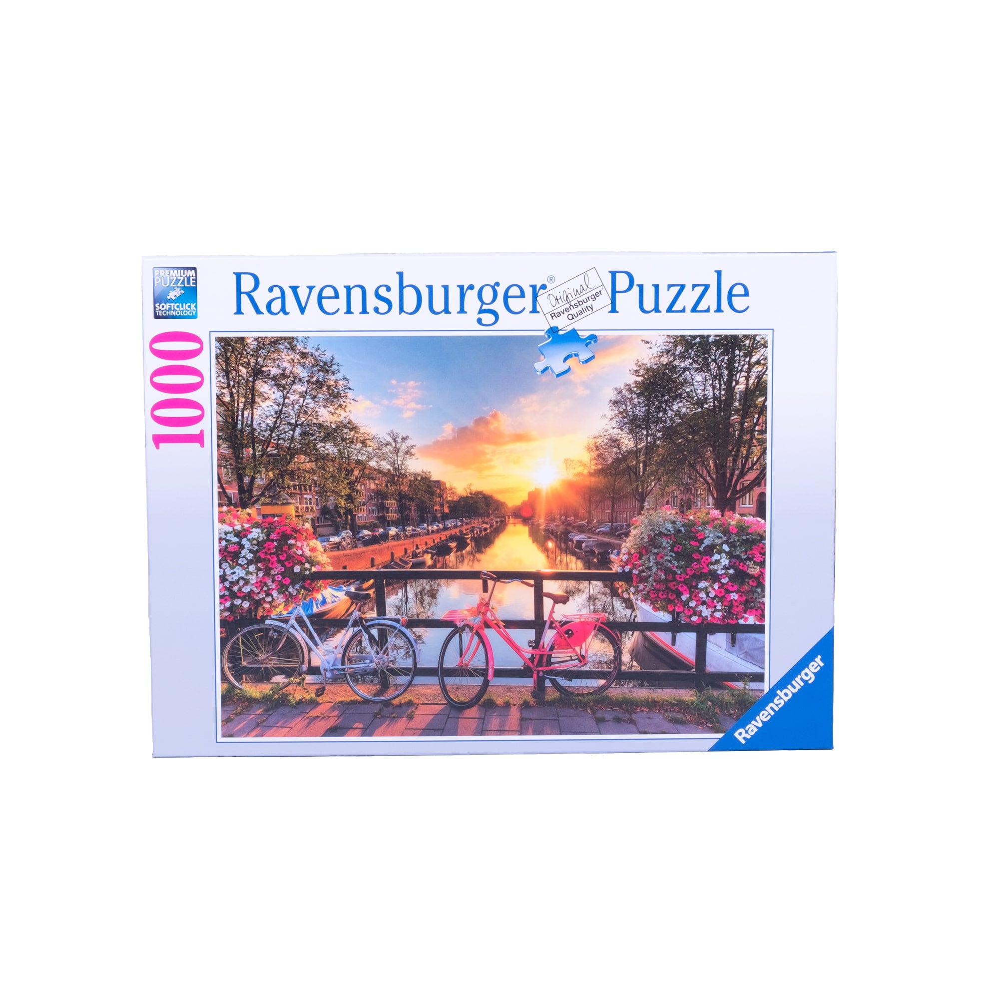 1,000 Piece Jigsaw Puzzle - Bicycles in Amsterdam Scenic Cityscape - Challenging Adult Puzzle for Relaxation & Home Decor