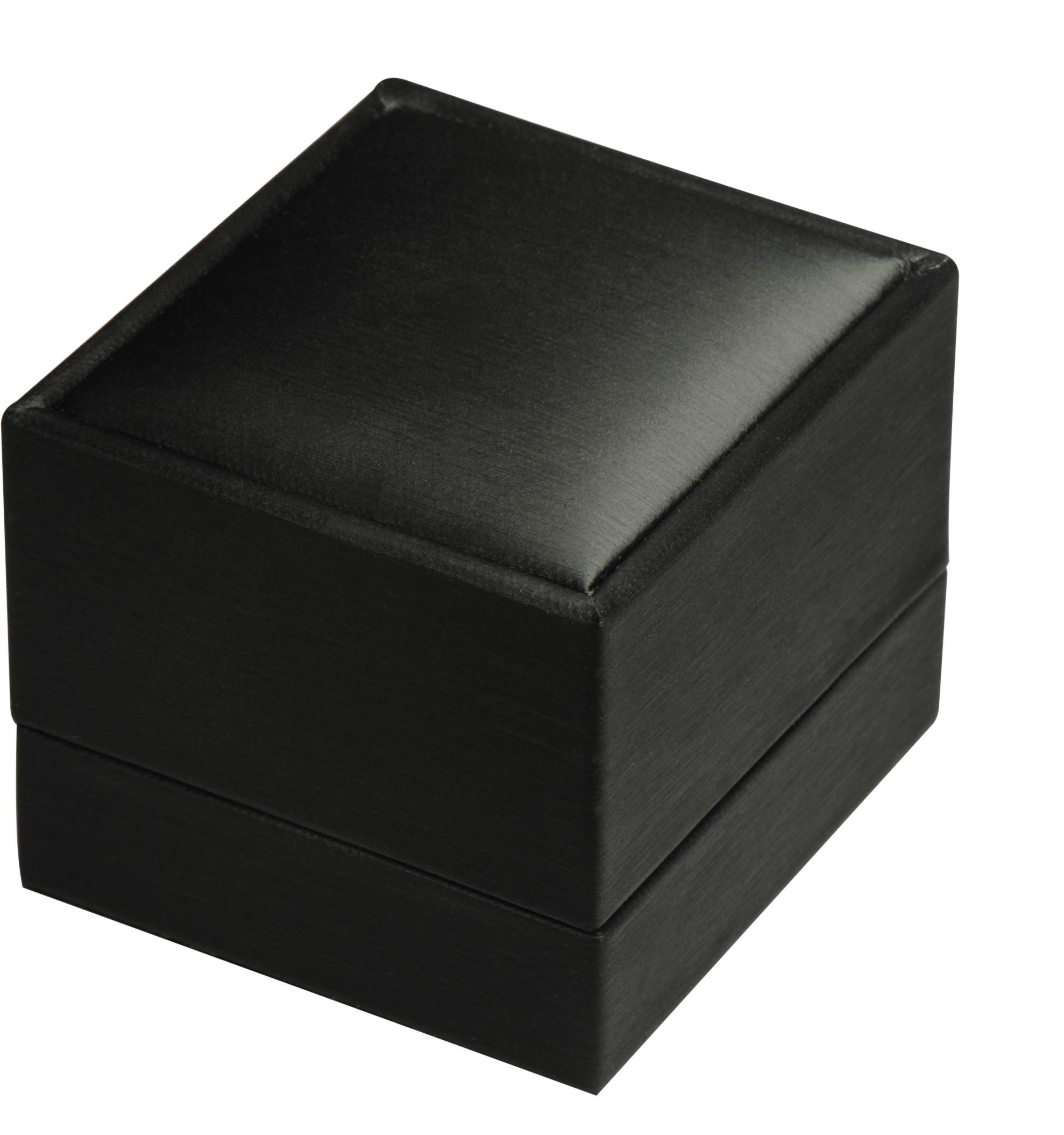 Luxury Black PU Leather Ring Box for Wedding Proposal & Engagement - Soft Touch Jewelry Gift Holder for Men & Women - Perfect for Romantic Surprises & Special Occasions