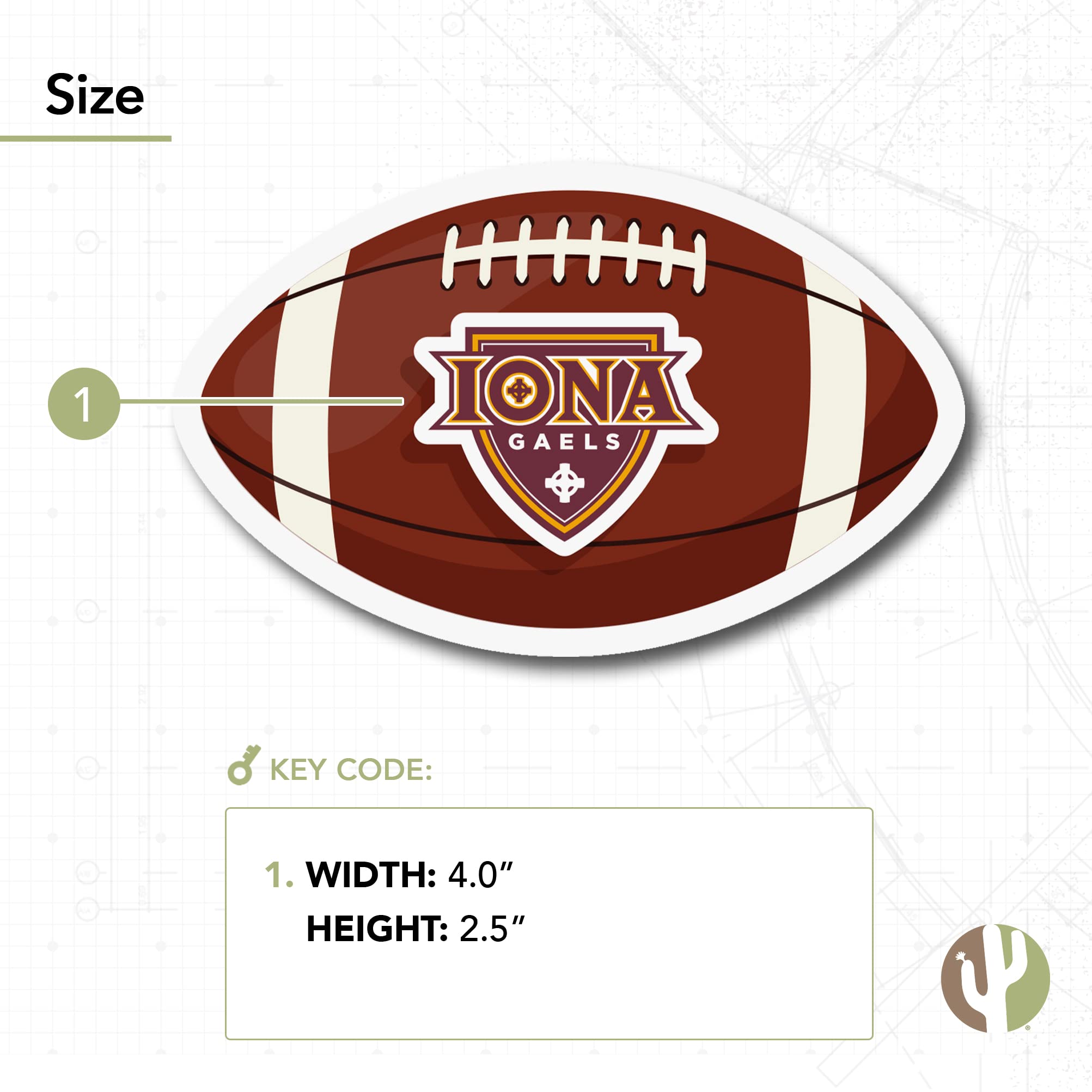 Desert Cactus Iona College Gaels Vinyl Decal Sticker - Waterproof Laptop, Car, Water Bottle, Scrapbook Decoration - Perfect for Football Fans & School Spirit Accessories
