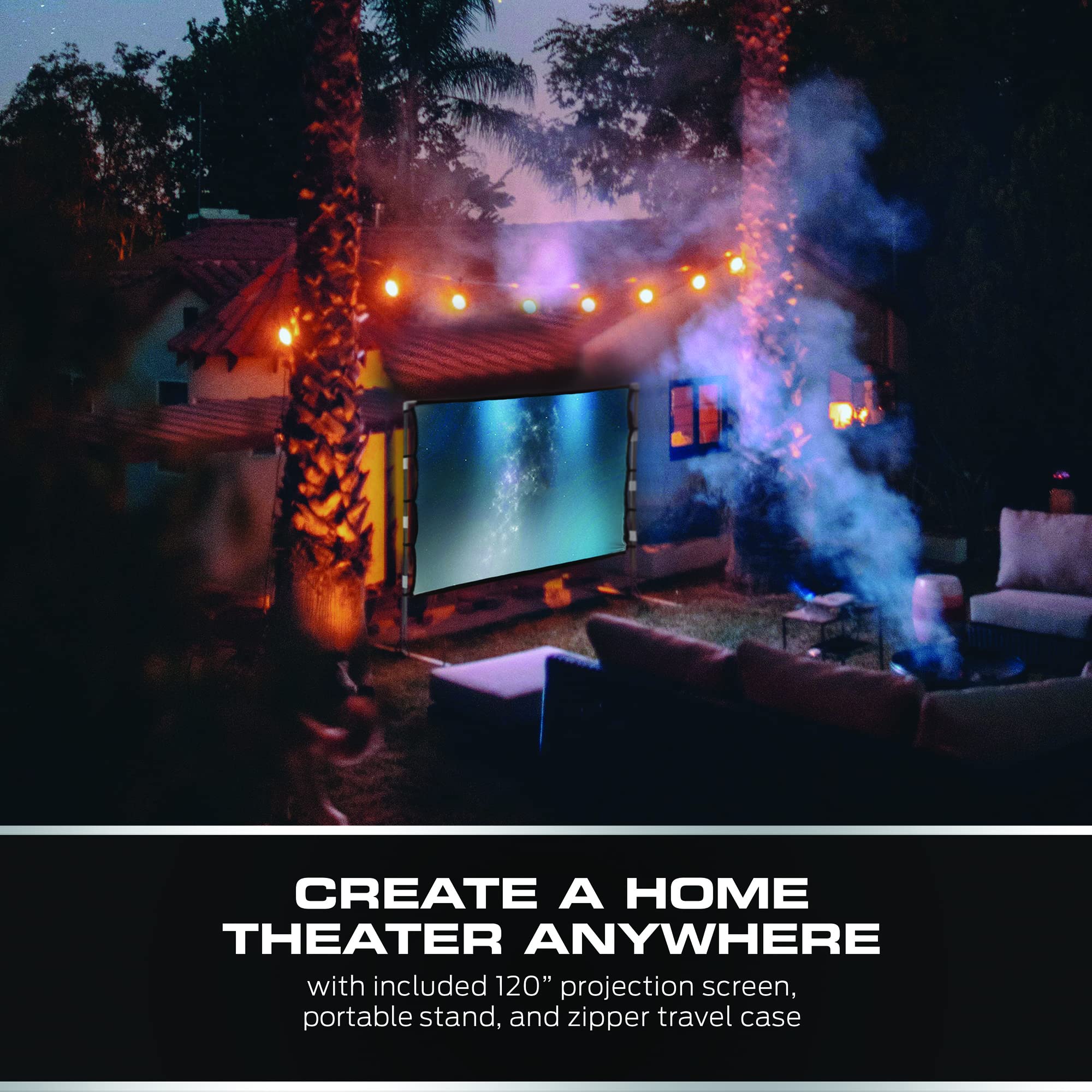 Monster Image Pro 720 HD Projector - 2000 Lumens Bright LCD Projector with 1080p Support | 16ft Projection | HDMI/USB/AV/SD Inputs | Home Theater, Outdoor Movies & Office Presentations