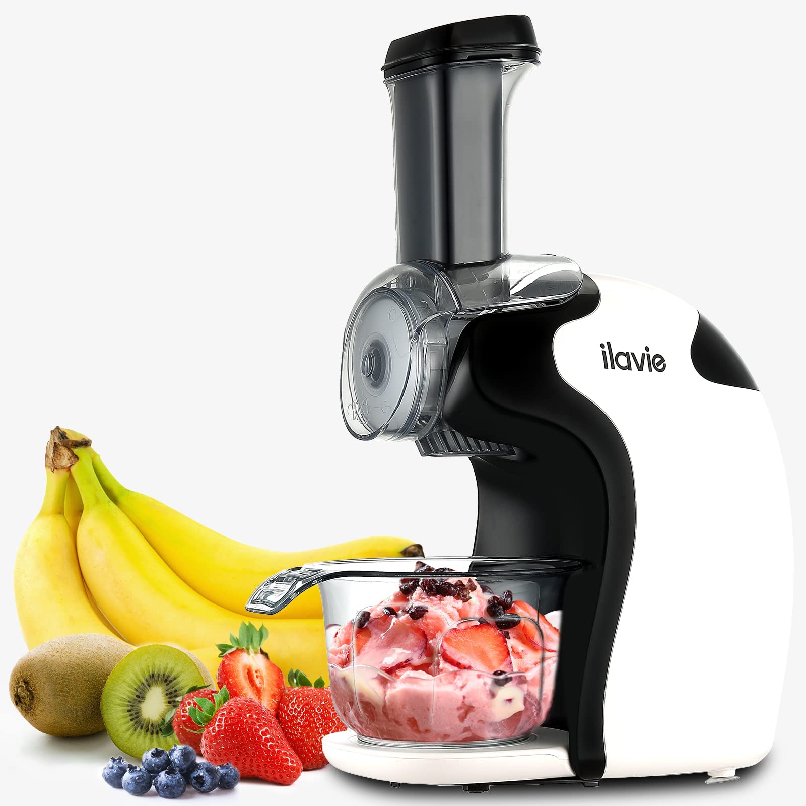 ILAVIE Frozen Fruit Ice Cream Maker Machine - BPA Free, Dairy & Gluten Free, No Additives or Artificial Colors | Automatic DIY Healthy Soft Serve Sherbet, Smoothie & Frozen Yogurt Maker for Home, Kids & Parties | Perfect for Summer Treats, Birthday Desserts & Healthy Snacks