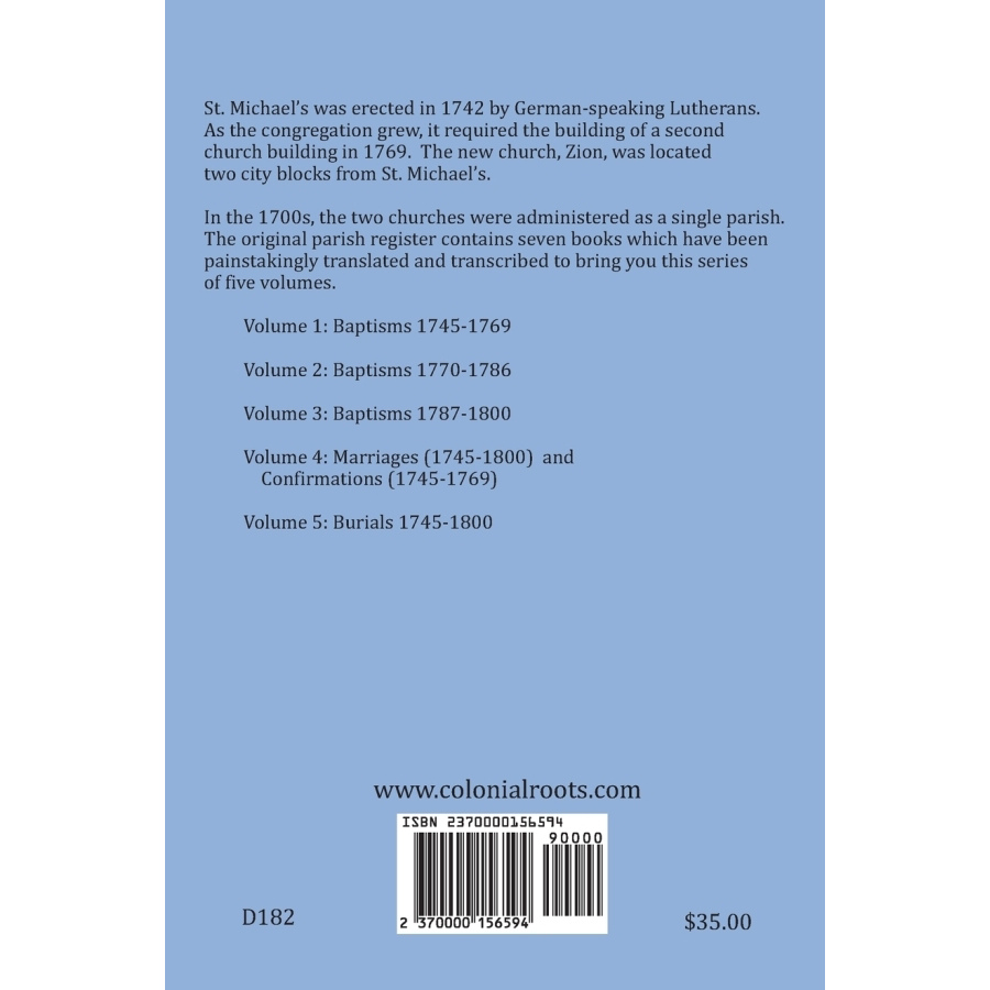 18th Century German Lutheran Church Records of Philadelphia, PA (St. Michael's & Zion) Vol. 3: Baptisms 1787-1800 | Genealogy Research & Historical Document Collection