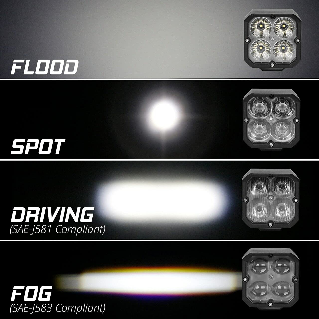 XKGLOW XK065001-D-KIT Black Standard Mount Driving Light Kit - High Performance Off-Road LED Lights for Trucks, Jeeps & ATVs | Perfect for Night Driving, Camping & Outdoor Adventures