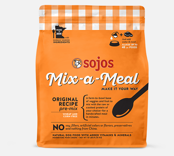 Sojos Original Mix a Meal Dog Food - Just Add Water & Meat (10lb) for Large Breed Dogs | High Protein Dry Food Mix for Active & Working Dogs | Perfect for Camping, Hiking & Outdoor Adventures