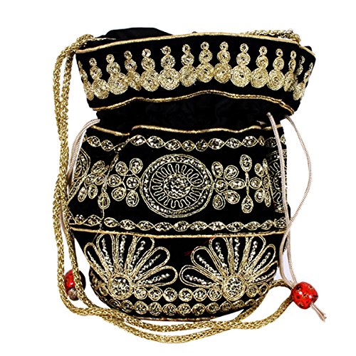 Stylish Purpledip Potli Bags for Women - Handmade Drawstring Clutch Purse (Potli01$) - Perfect for Weddings, Parties & Festive Occasions