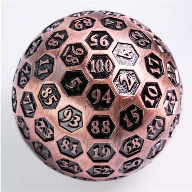 45mm Engraved Copper d100 Dice Set - Perfect for Dungeons & Dragons, RPG Games, Tabletop Gaming & Collectors