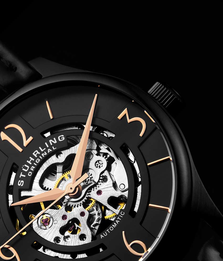 Atrium 557 Automatic 42mm Skeleton Watch for Men - Luxury Stainless Steel Mechanical Timepiece - Perfect for Business, Formal Events & Gift Giving