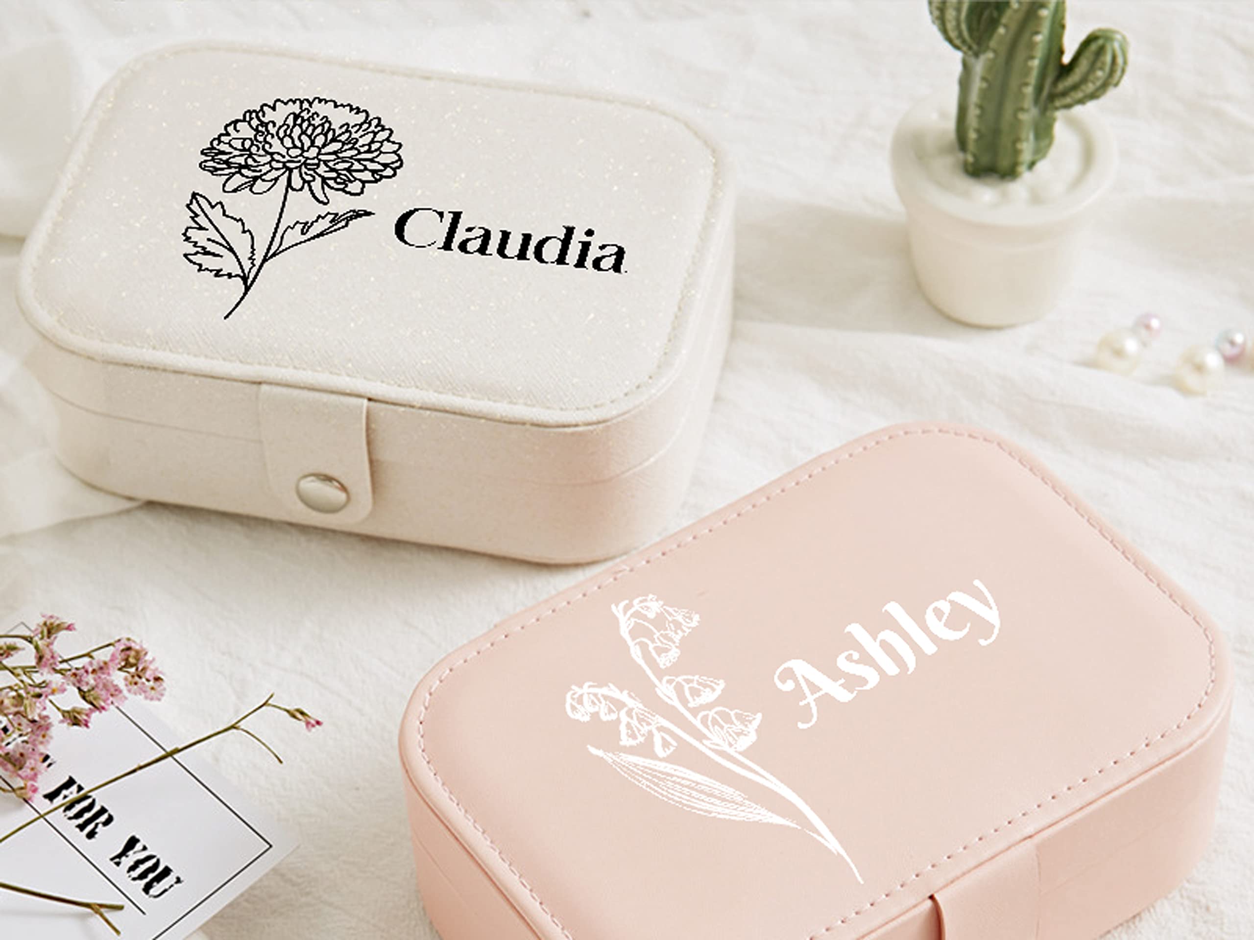 Custom Travel Jewelry Organizer Box with Ring Holder - Stylish Jewelry Storage for Women, Perfect Bridesmaid Gift & On-the-Go Accessory for Travel, Weddings, and Daily Use