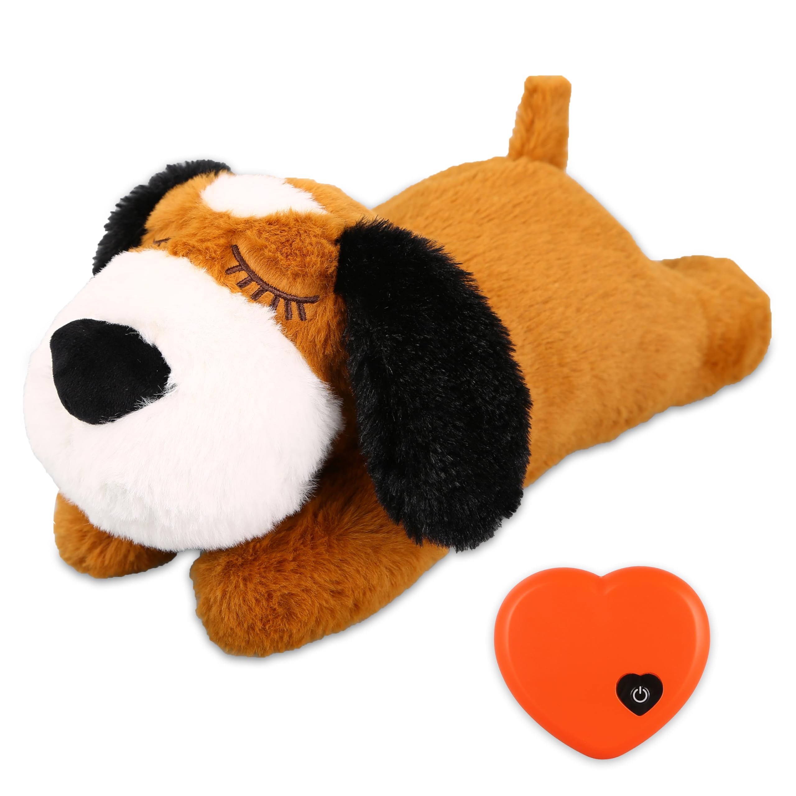 Heartbeat Puppy Toy for Small Dogs - Calming Sleep Aid & Anxiety Relief Plush Toy for Puppies, Cats, and Pets - Perfect for Separation Anxiety Training and Comfort (Yellow) | Ideal for Bedtime, Crate Training, and Soothing Nervous Pets