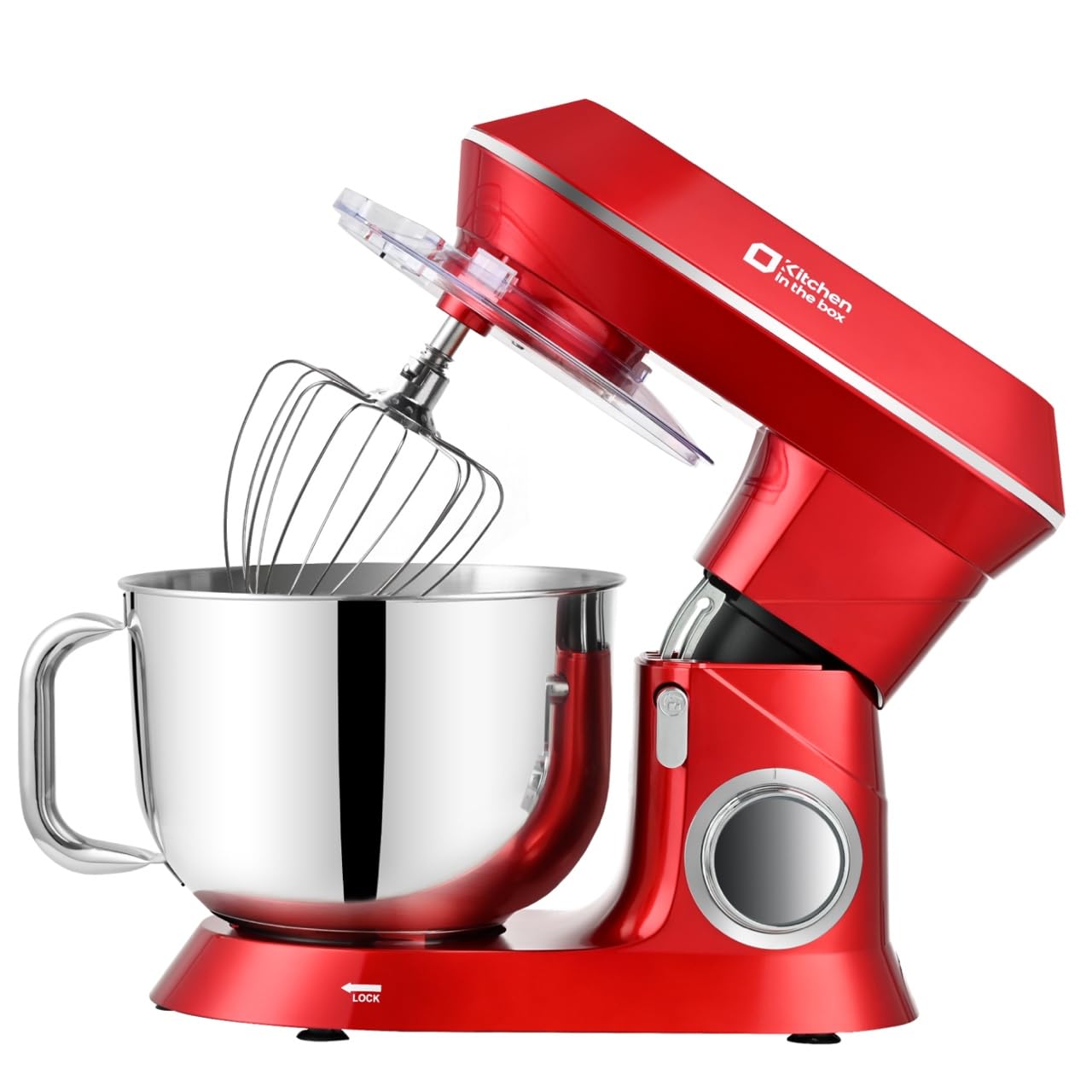 900W 7.5QT Stand Mixer - 6-Speed Tilt-Head Electric Mixer with Dough Hook for Baking (Red) - Perfect for Home Kitchens & Bakeries