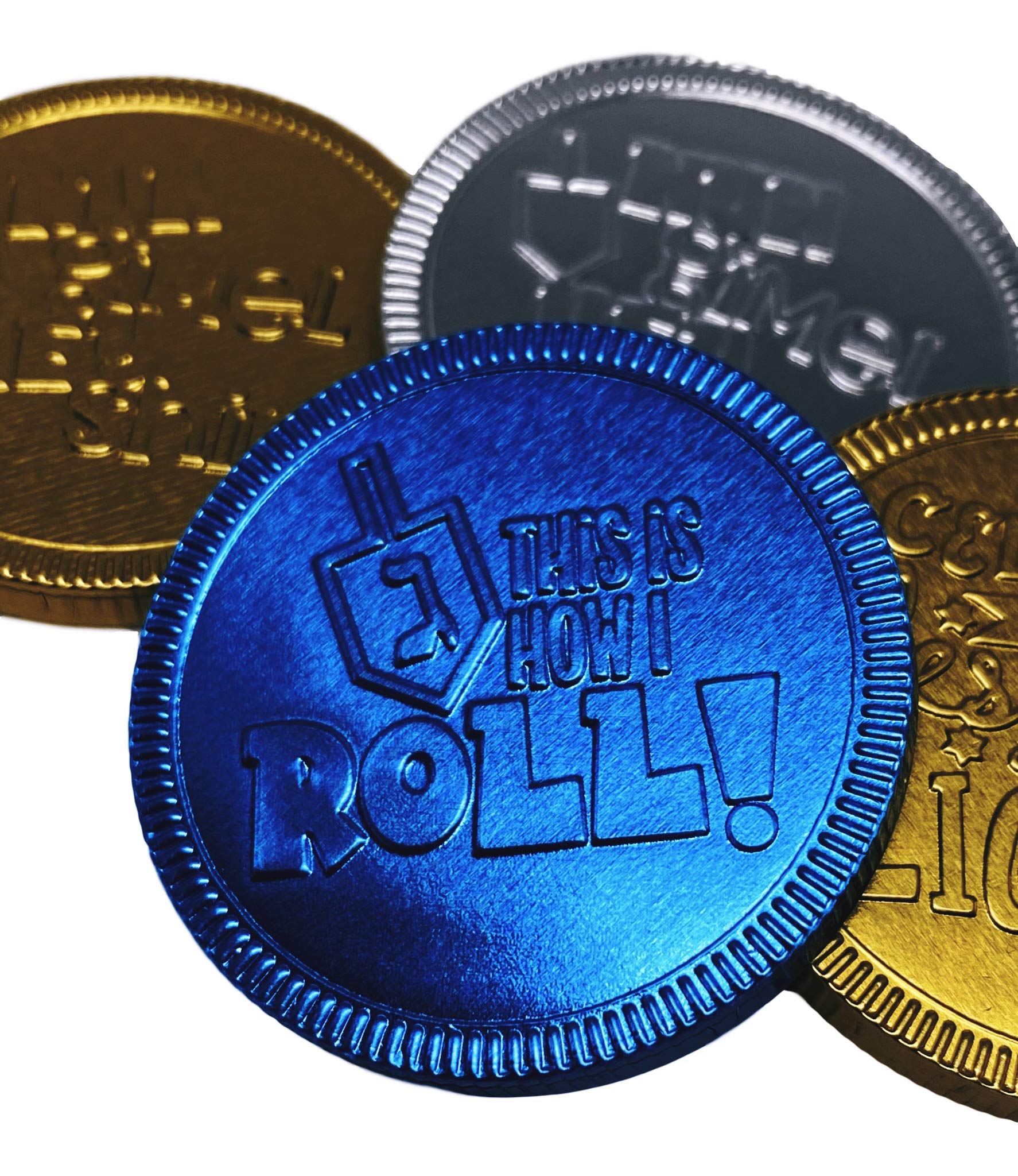 Belgian Chocolate Hanukkah Gelt Coins - 1 Pound Kosher Milk Chocolate Coins with Assorted Hanukkah Designs - Foiled Resealable Bag for Gifts, Parties & Holiday Celebrations