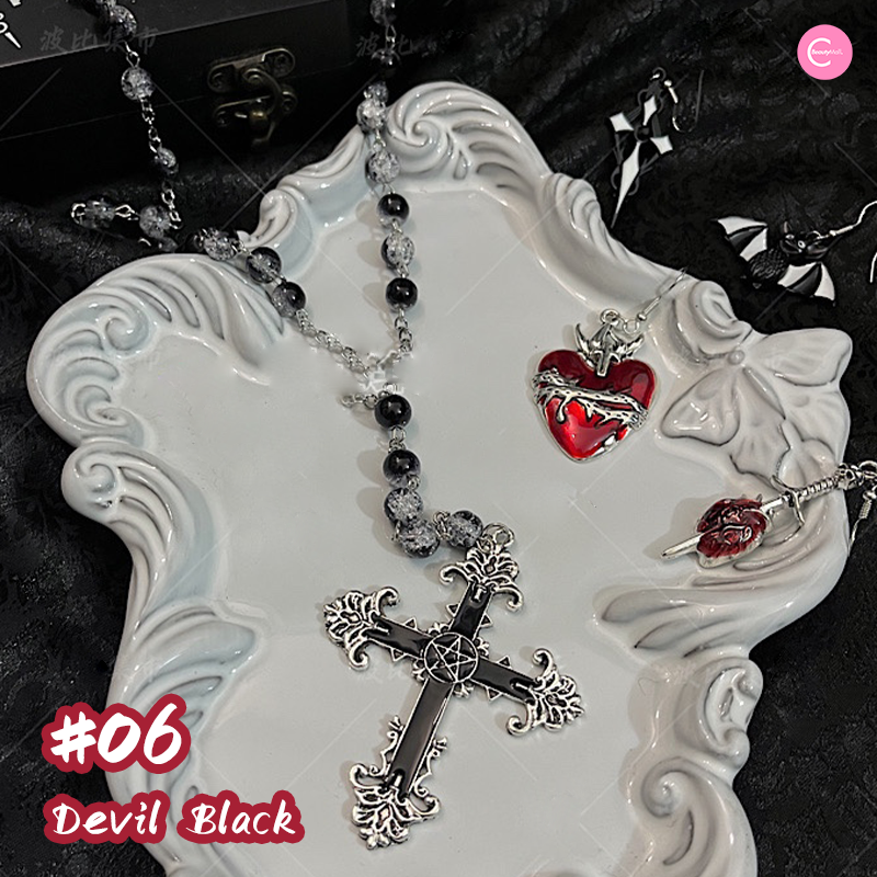 Gothic Dark Punk Cross Pendant Necklace for Women & Men - Stainless Steel Gothic Jewelry - Perfect for Halloween, Cosplay, and Alternative Fashion