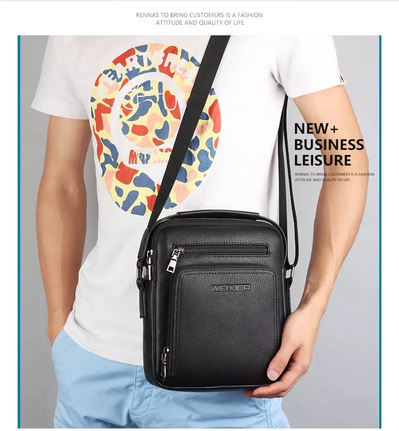 Men's Genuine Leather Crossbody Bag - Stylish Messenger Handbag for Business & Travel - Perfect for Work, Commuting & Summer Outings