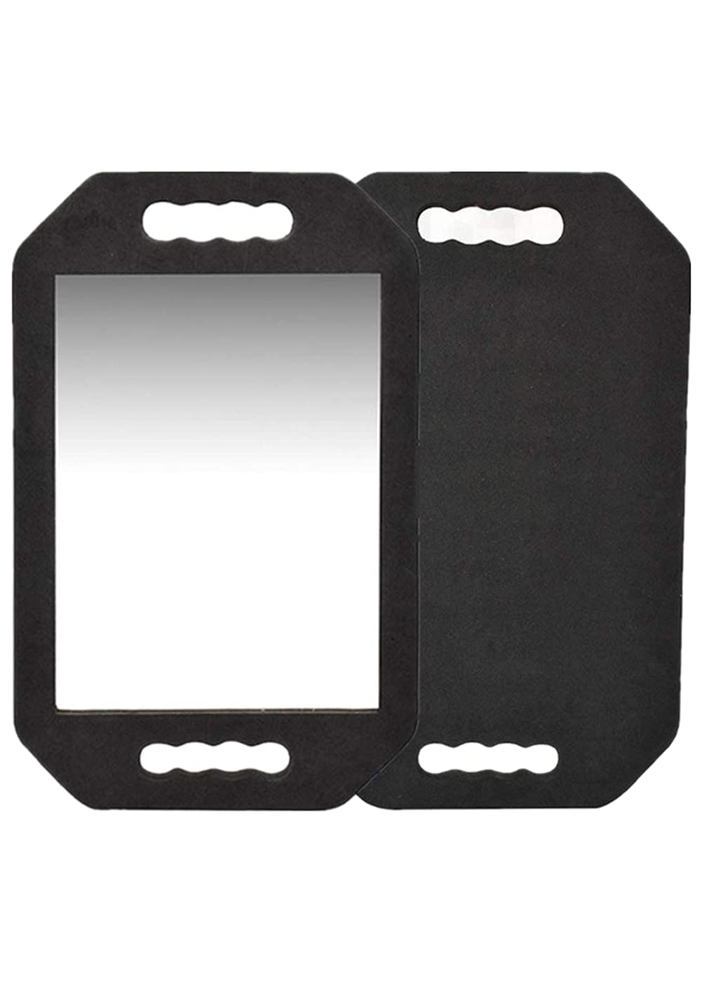 Rimosy Lightweight Handheld Mirror with Black Foam Handle - Professional Double Handle Mirror for Barbers, Salons & Beauticians - Portable Makeup & Haircut Mirror for Home, Travel & Professional Use
