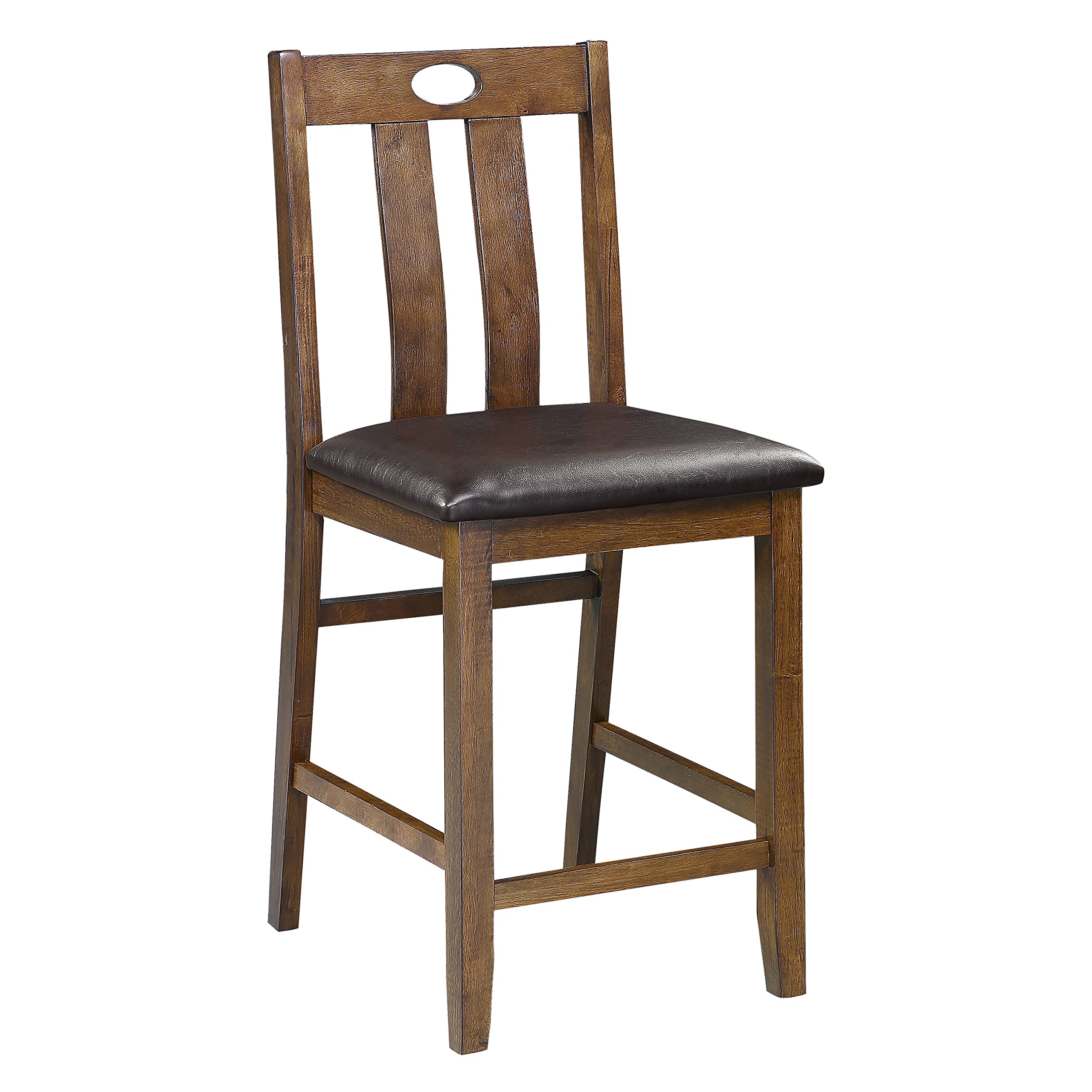 Lexicon Brookshire 5-Piece Counter Height Dining Set - Brown Wooden Bar Table & Stools for Kitchen, Breakfast Nook & Small Space Dining | Modern & Space-Saving Design