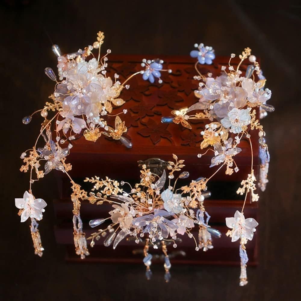 Elegant Alloy Hair Fork Set - Bridal Hair Pins, Hanfu Hair Sticks & Ancient Fringe Accessories for Weddings, Cosplay & Traditional Chinese Costume Styling