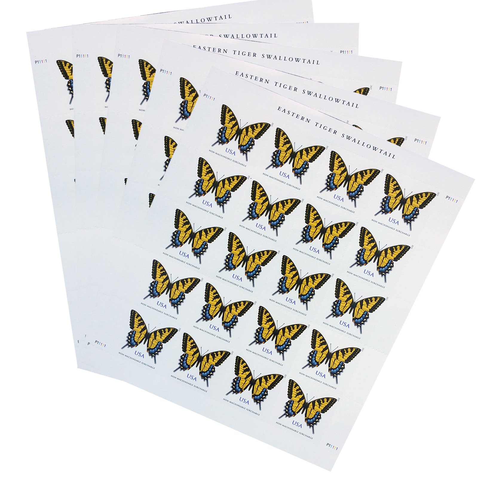 Eastern Tiger Swallowtail Butterfly Stamps - 100 Non-Machineable Postage Stamps (5 Sheets) for Greeting Cards, Square Envelopes & Wedding Invitations | Perfect for Mailing, Scrapbooking & Collectors