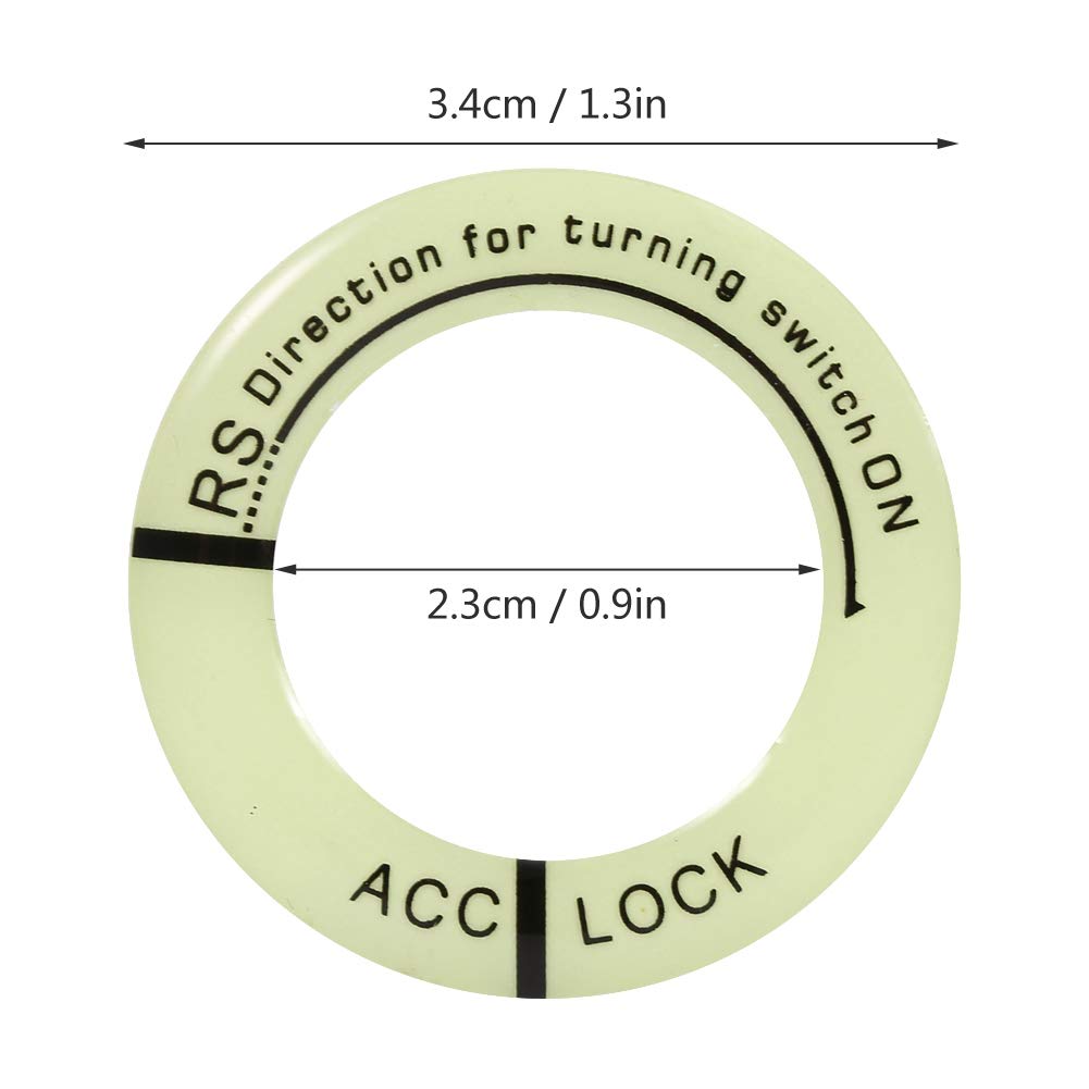 Universal Luminous Ignition Switch Key Ring Cover - Engine Start Button Trim for Cars & Motorcycles (Green) - Durable & Stylish Accessory for Night Driving & Customization