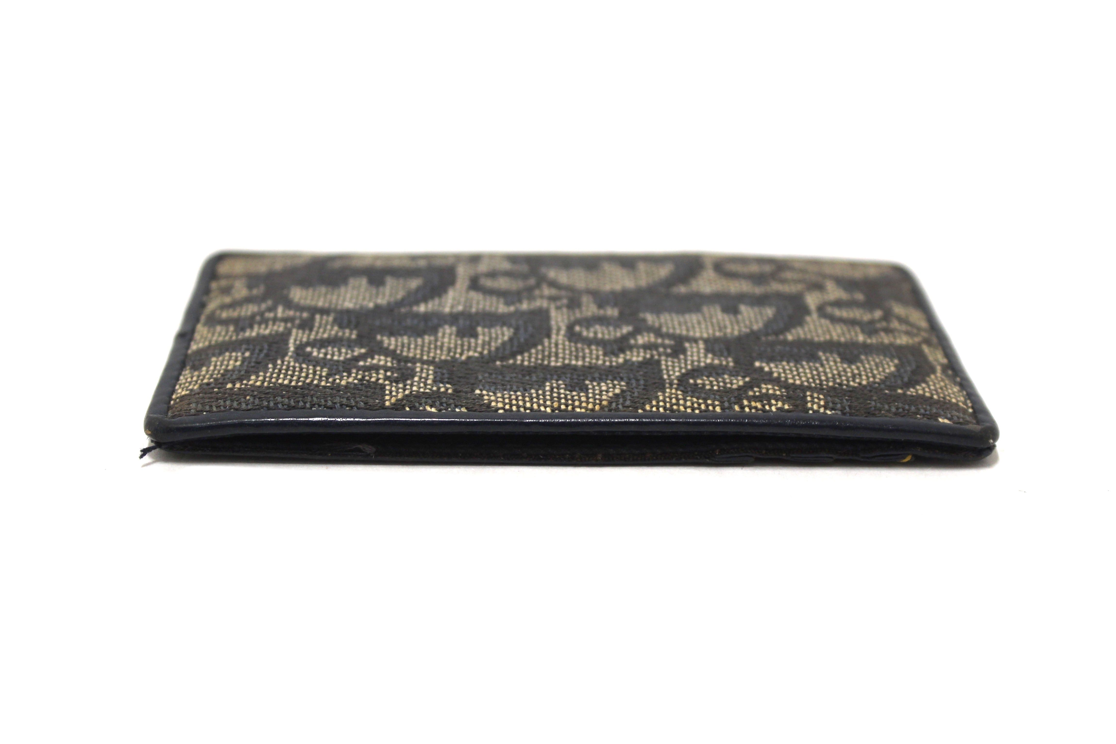 Authentic Christian Dior Oblique Navy Trotter Card Holder Wallet - Luxury Slim RFID Blocking Leather Wallet for Men & Women - Perfect for Everyday Use, Travel & Gifts