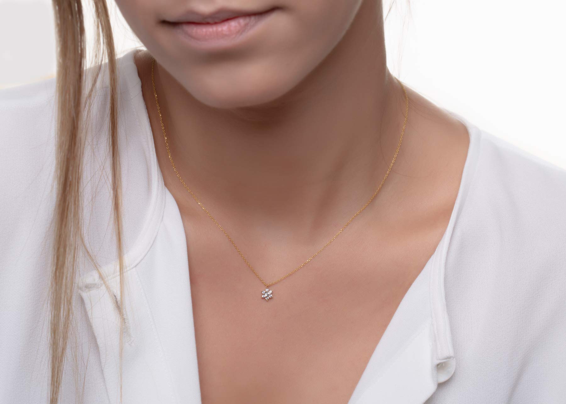 Elegant Diamond Flower Necklace - Ruby, Emerald, Sapphire Gemstone Jewelry for Women | Perfect for Weddings, Parties & Gifts
