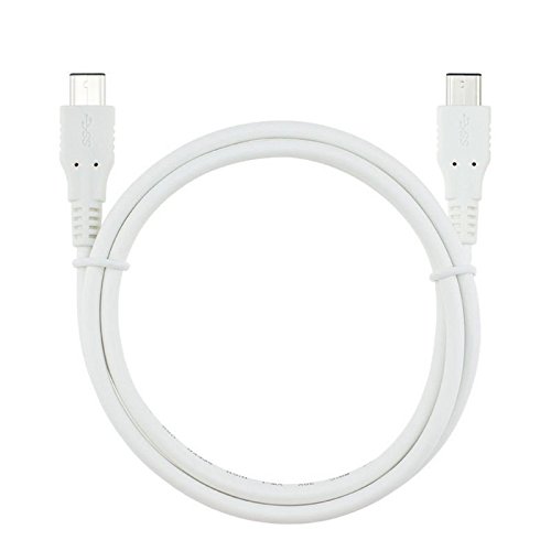 SANOKY USB 3.1 Type C to Type C OTG Cable - Fast Charging & Data Sync for MacBook 12, Samsung Galaxy, iPad Pro - 3.3ft/1m Nylon Braided White Cable for Travel, Office & Home Use