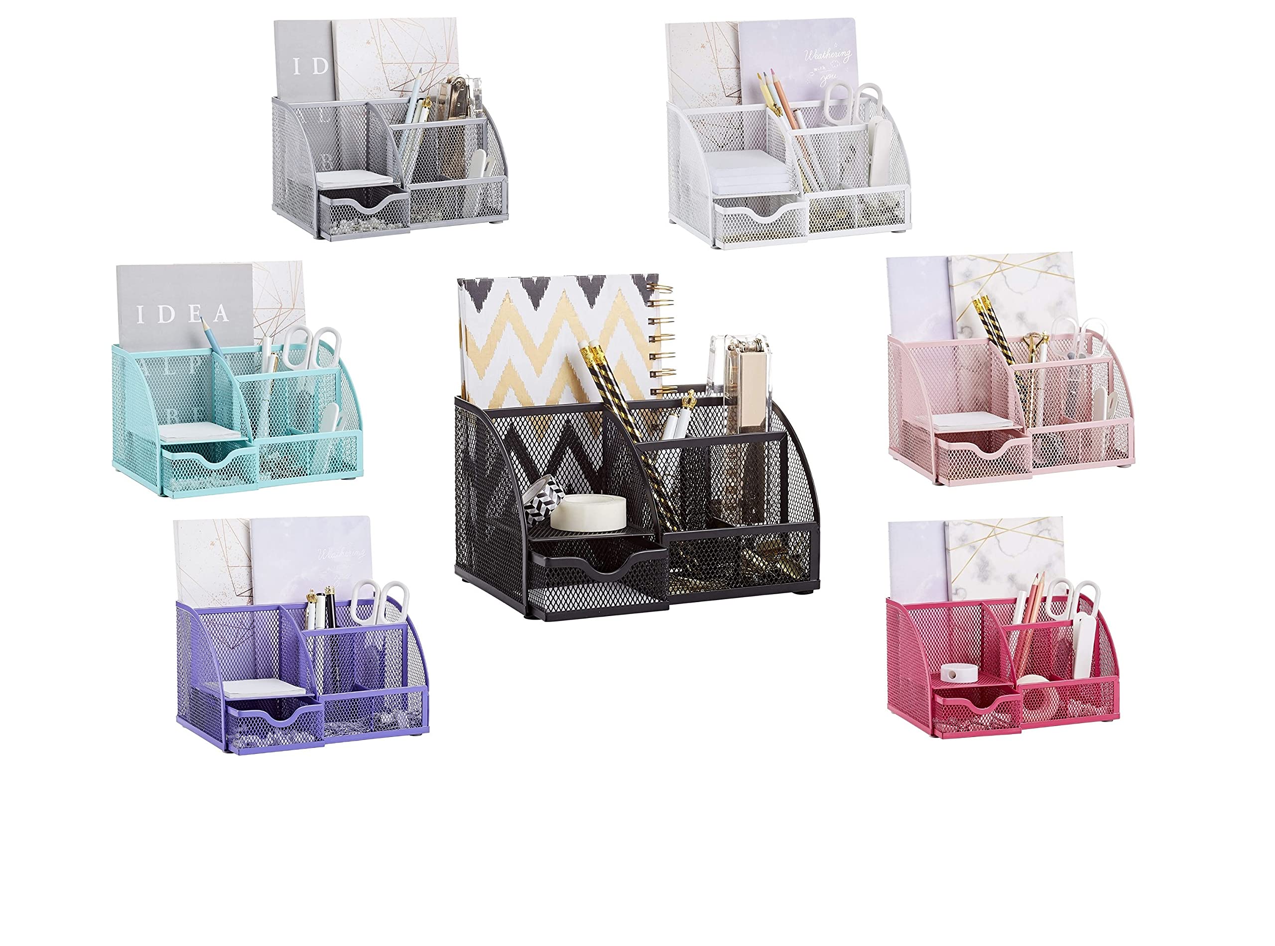 EXERZ Multifunctional Desk Organizer - Black (EX348) | Pen Holder, Stationery Storage, Office Supplies Organizer | Perfect for Home Office, School & Workspace
