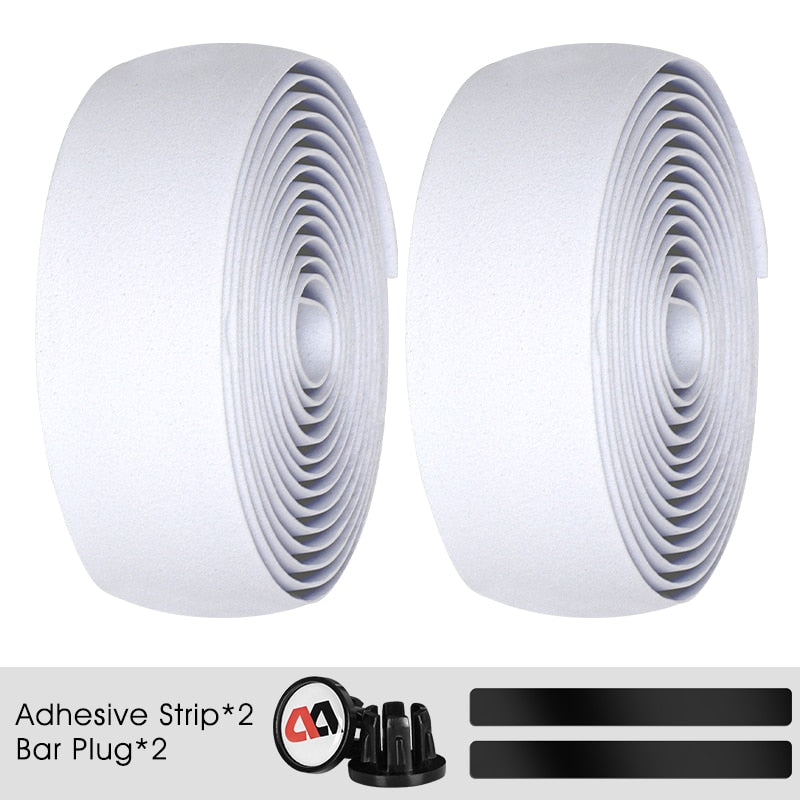 Premium Bike Handlebar Tape - Anti-Slip Silica Gel & EVA Shock Absorption Cycling Grip Wrap with End Plugs - Ideal for Road Bikes, Mountain Bikes & Commuting