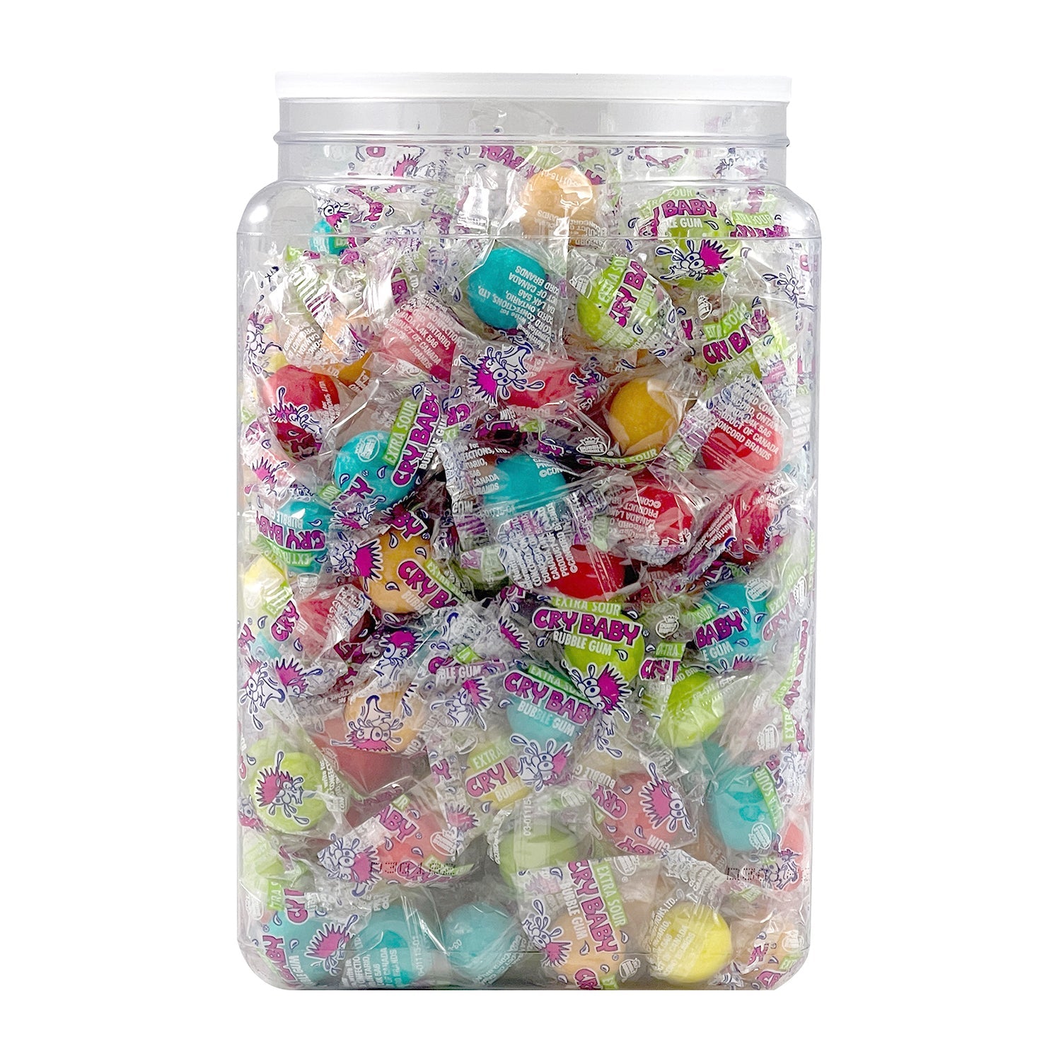 Extra Sour Cry Baby Bubble Gum - 240 Count Bulk Candy in Resealable Jar | Perfect for Parties, Halloween Treats & Office Snacks