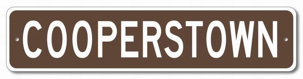 Vintage 6x16 Metal Wall Decor - Cooperstown Street Sign Road Tin Sign for Home, Bar, Garage & Man Cave | Unique Retro Tin Sign for Rustic & Industrial Decor
