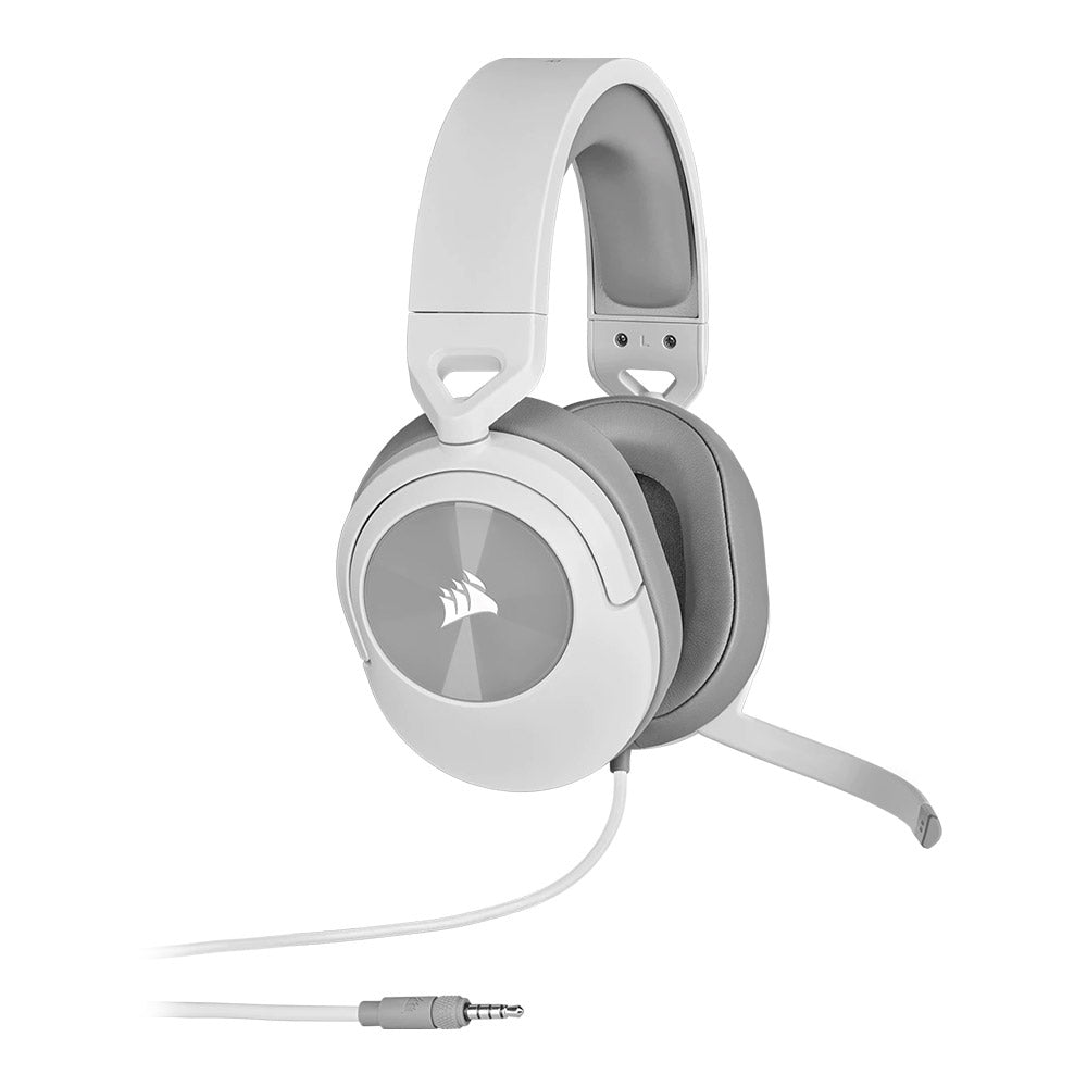 Corsair HS55 Stereo Gaming Headset - Lightweight Comfort, Crystal Clear Sound, Multi-Platform Compatibility for PC, PS5, Xbox - Perfect for Competitive Gaming & Streaming (White)