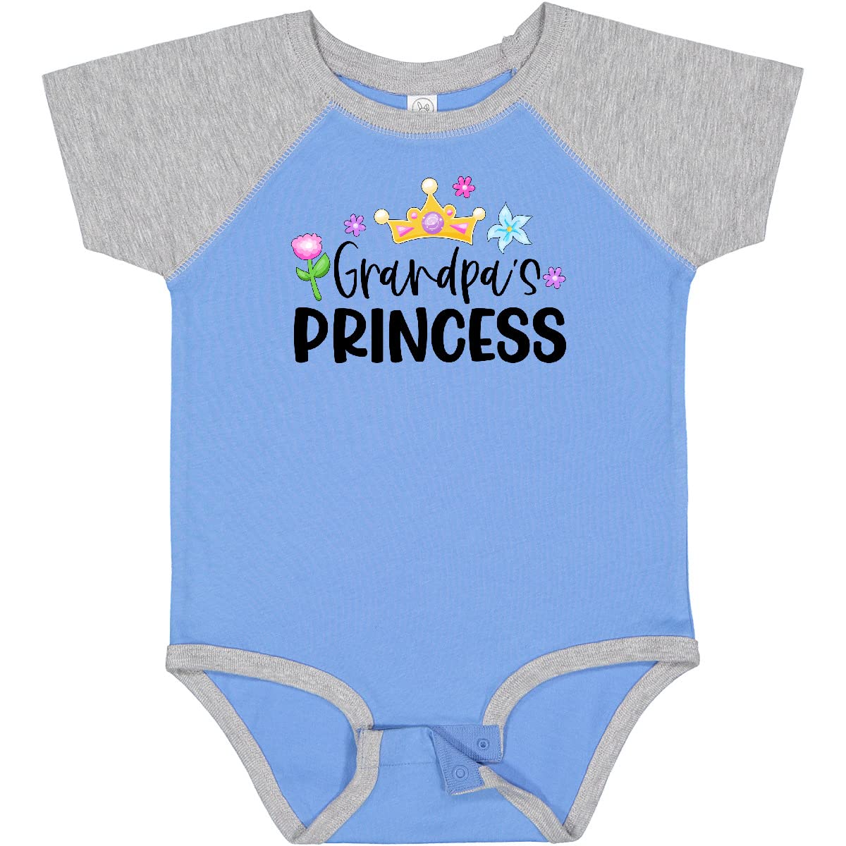 Grandpa's Princess Baby Bodysuit - Floral Crown Design for Special Occasions