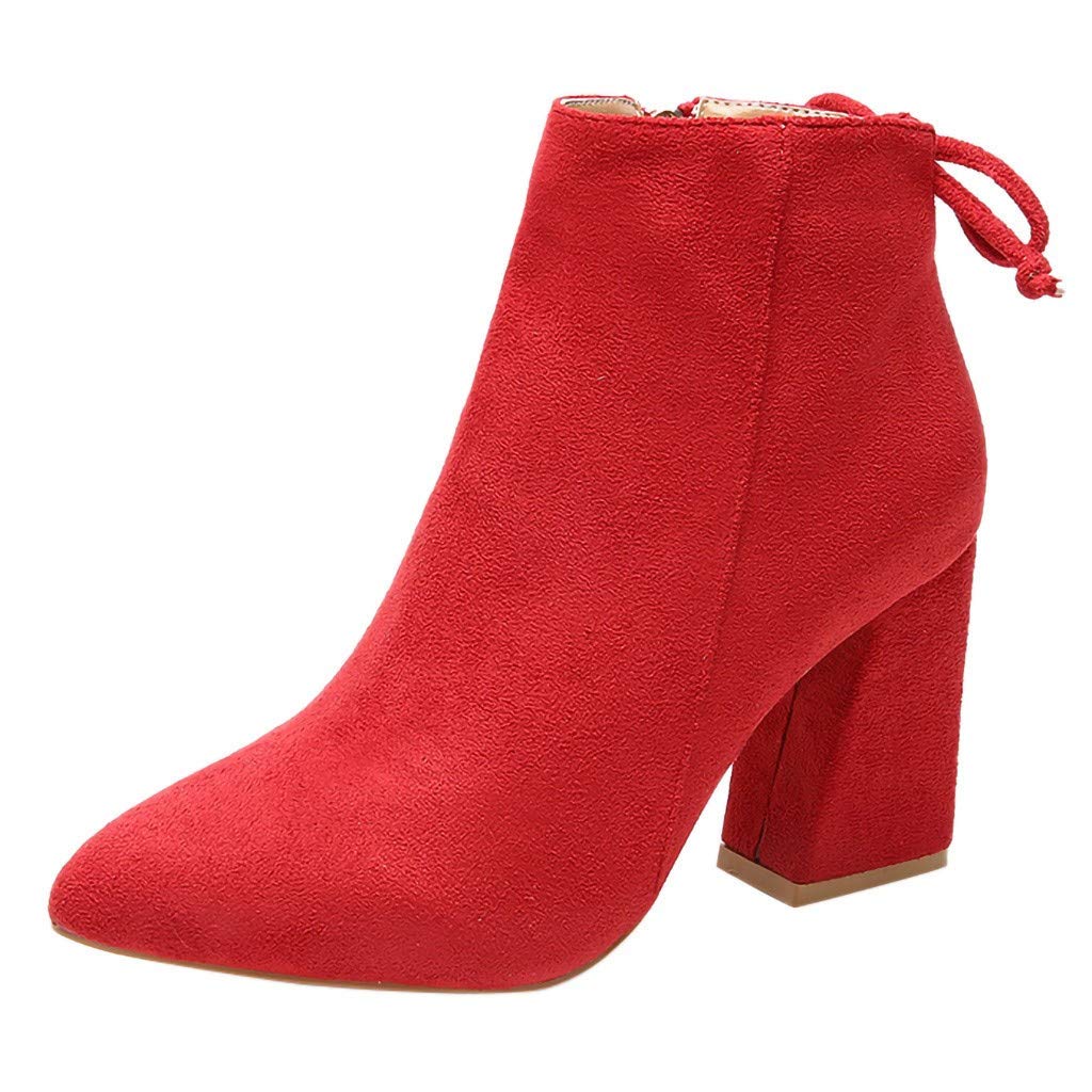 Vedolay Women's Winter Boots - Fashion Ankle Booties with Zipper, Warm Pointed Toe Casual Shoes for Ladies | Perfect for Cold Weather, Office Wear & Daily Outfits