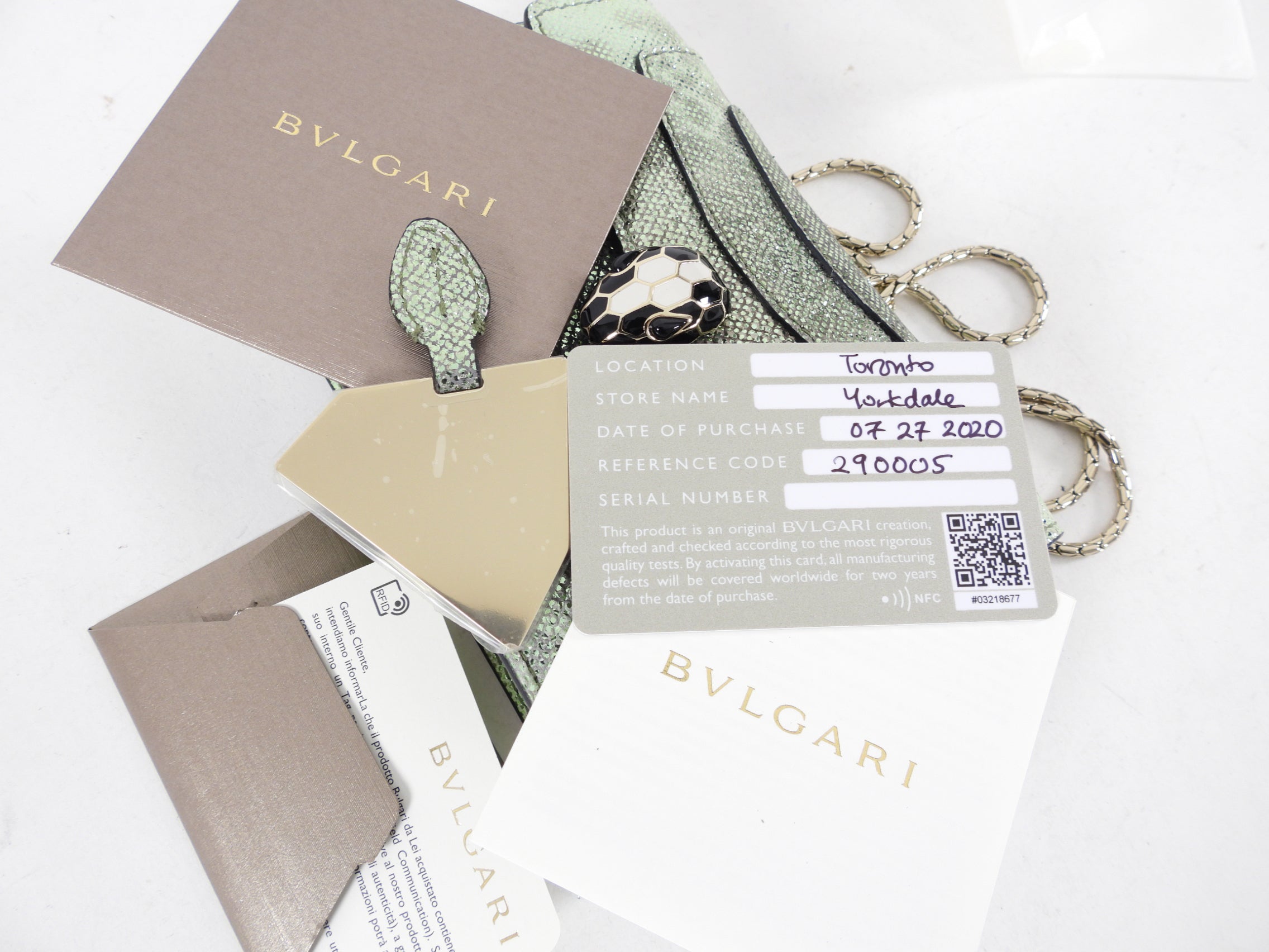 Bulgari Mini Metallic Green Serpenti Forever Crossbody Bag - Luxury Designer Handbag for Women | Perfect for Evening Parties, Date Nights & Special Occasions