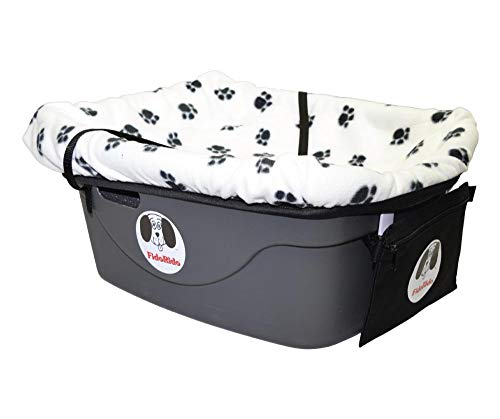 White with Black Paw Prints Fleece