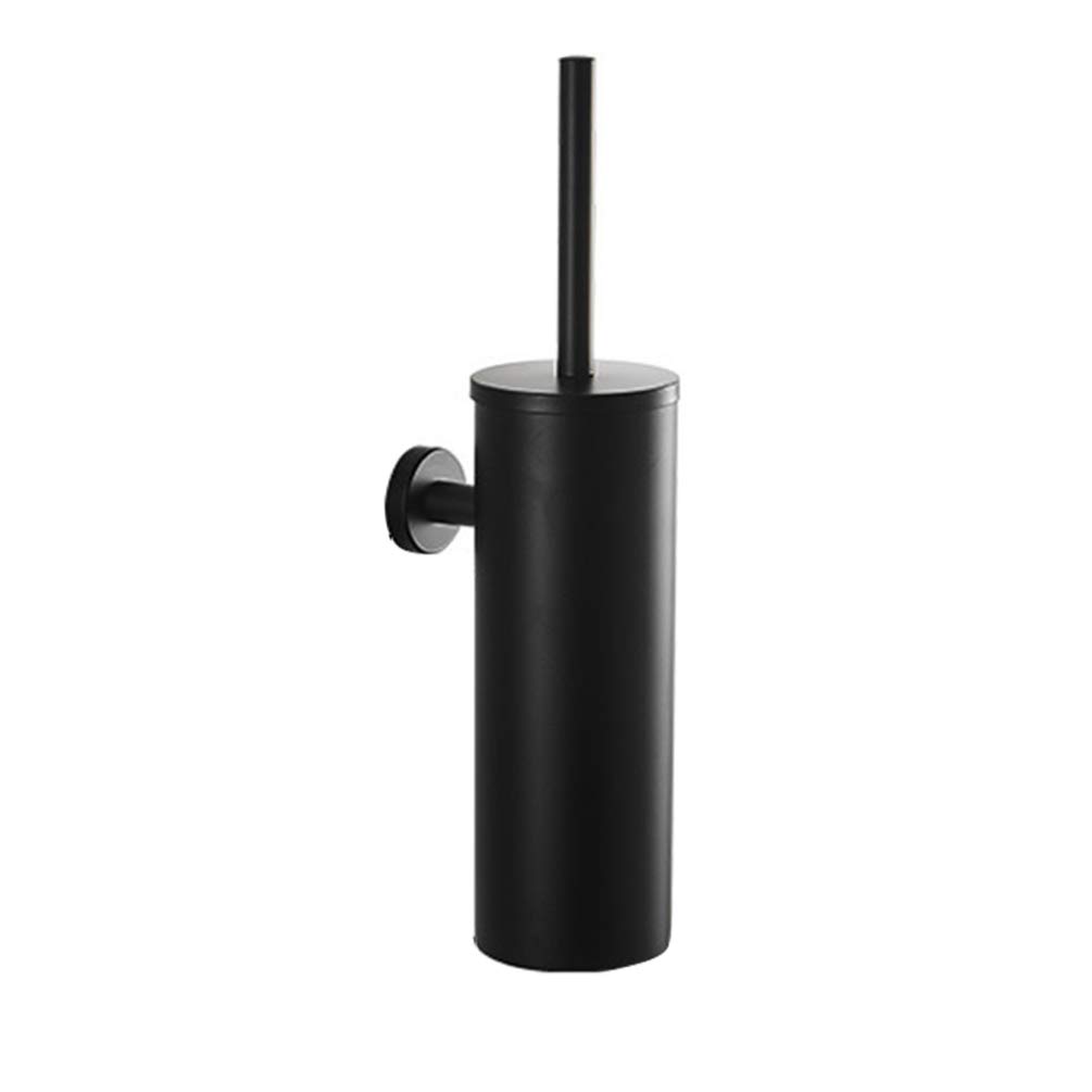 DOITOOL Stainless Steel Toilet Brush and Holder Set - Wall Mount Bathroom Cleaning Kit for Toilet Bowl (Black) | Durable & Hygienic for Home, Office, and RV Use