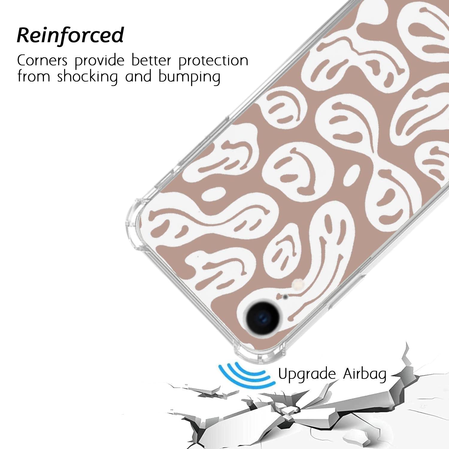 Trippy Smile Face iPhone XR Case - Cute Funny Melted Beige TPU Bumper Phone Cover for Women & Men | Trendy Protective Case for Daily Use, Parties & Gifts