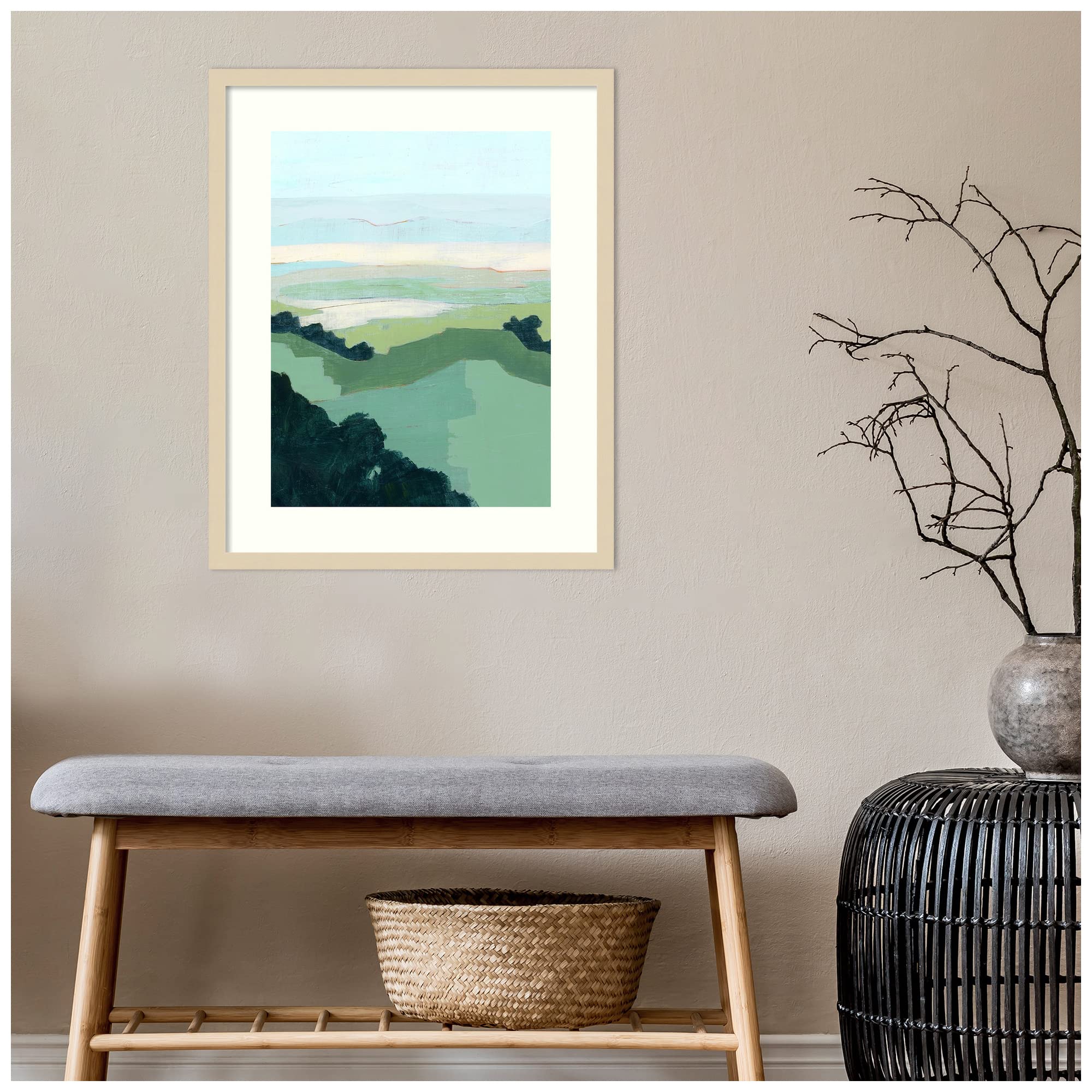 Amanti Art Framed Abstract Wall Art Print - 26x21 Halcyon Overlook I by Grace Popp, Modern Home Decor Poster Painting for Living Room, Bedroom, Office | Perfect for Contemporary Spaces & Gift Giving