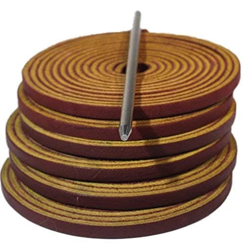 TOFL Softball and Baseball Glove Lace Repair Kit - 6 Premium Leather Laces with Lacing Needle for Catchers Mitt & Glove Maintenance - Perfect for Baseball, Softball, and Sports Equipment Repair at Home or Field