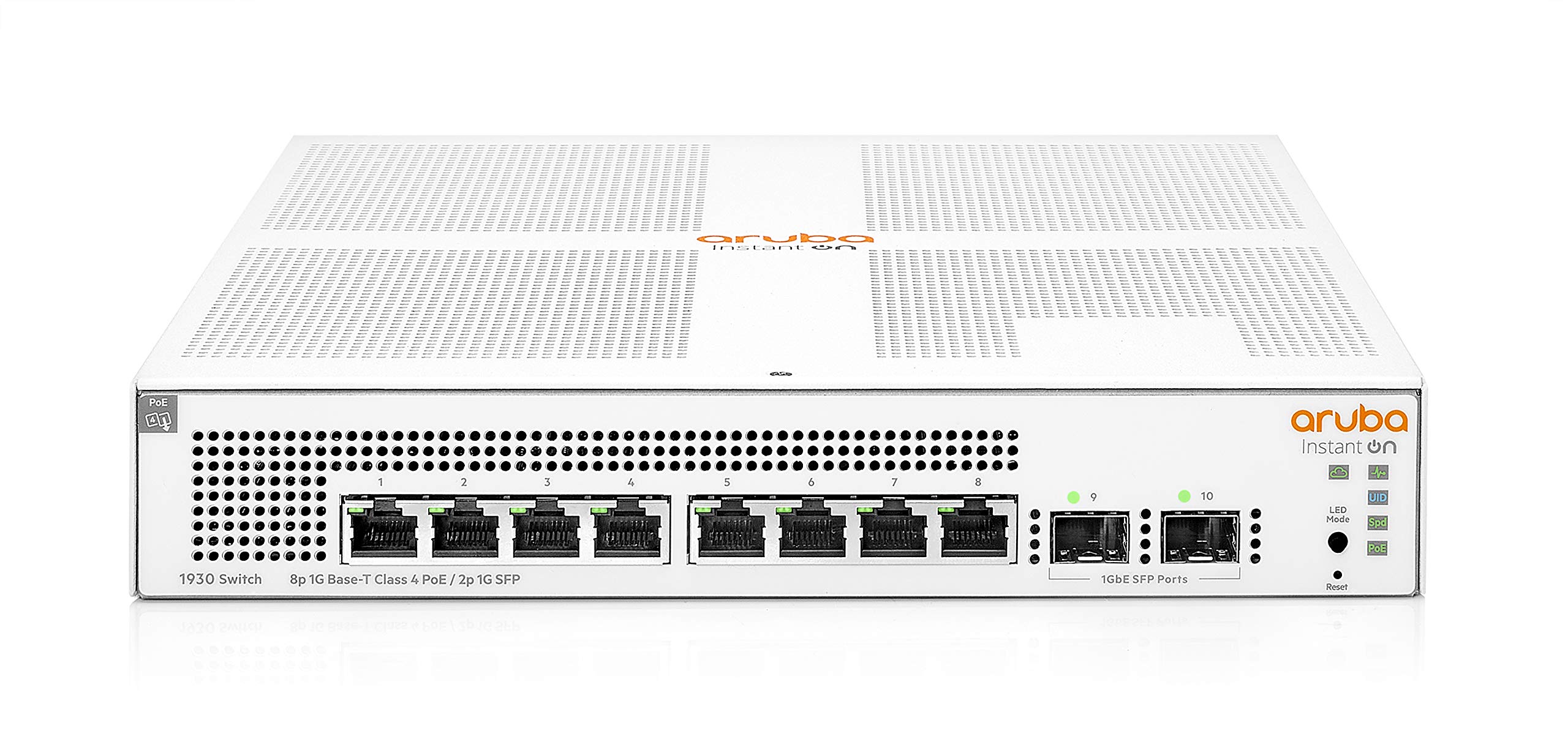 HPE 1930 8-Port Gigabit Smart Managed Layer 2+ PoE Switch | 8x 1G Ports + 2x SFP | 124W PoE Budget | UK Power Cord (JL681A#ACC) | Ideal for Small Business Networks & Office Connectivity