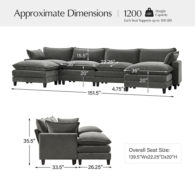 Aichele Sectional Sleeper Sofa with Triple Layer Cushions - Convertible L-Shaped Sofa Bed for Small Spaces, Comfortable Guest Bed & Living Room Furniture - Perfect for Apartments, Dorms and Home Theater Rooms