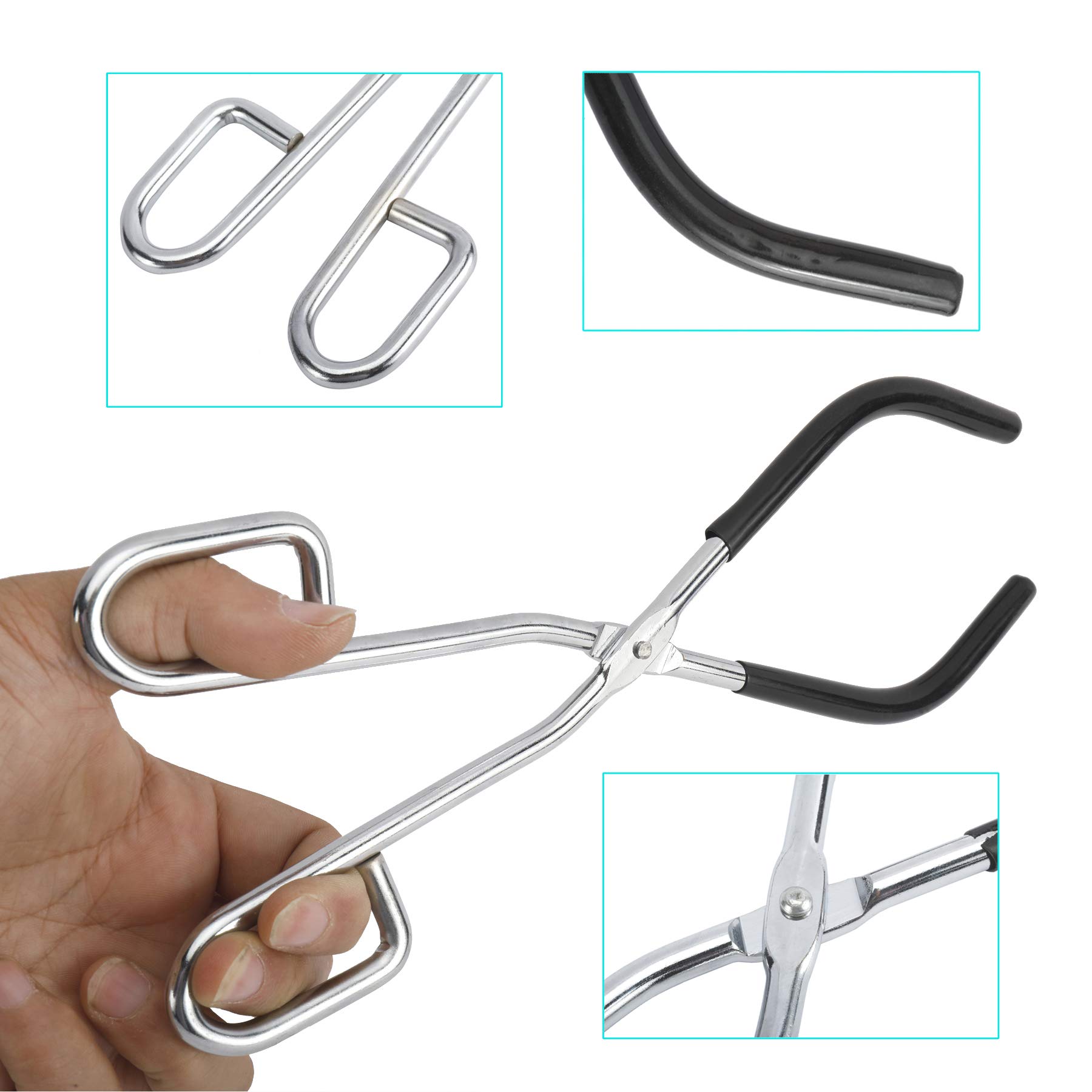 Premium Scientific Labware Starter Kit - Crucible, Beaker Tongs, Lab Spatula, Scoop Spoon, Test Tube Clamps & Sterilizer Forceps for Chemistry Experiments & School Science Labs