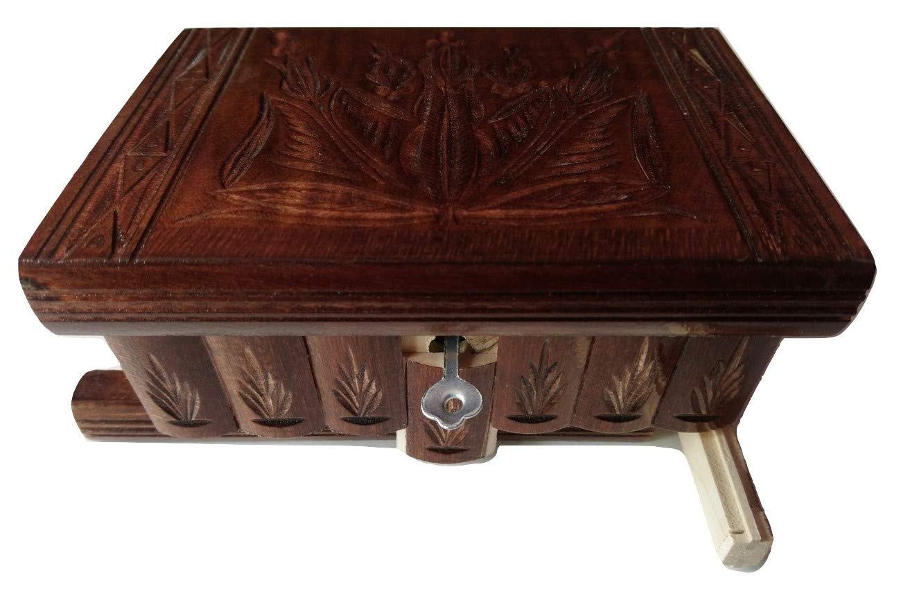 Magic Puzzle Jewelry Box - Secret Tricky Carved Wooden Brain Teaser Gift for Adults (Chocolate Brown) | Perfect for Treasure Hunts, Escape Rooms & Mind-Challenging Games