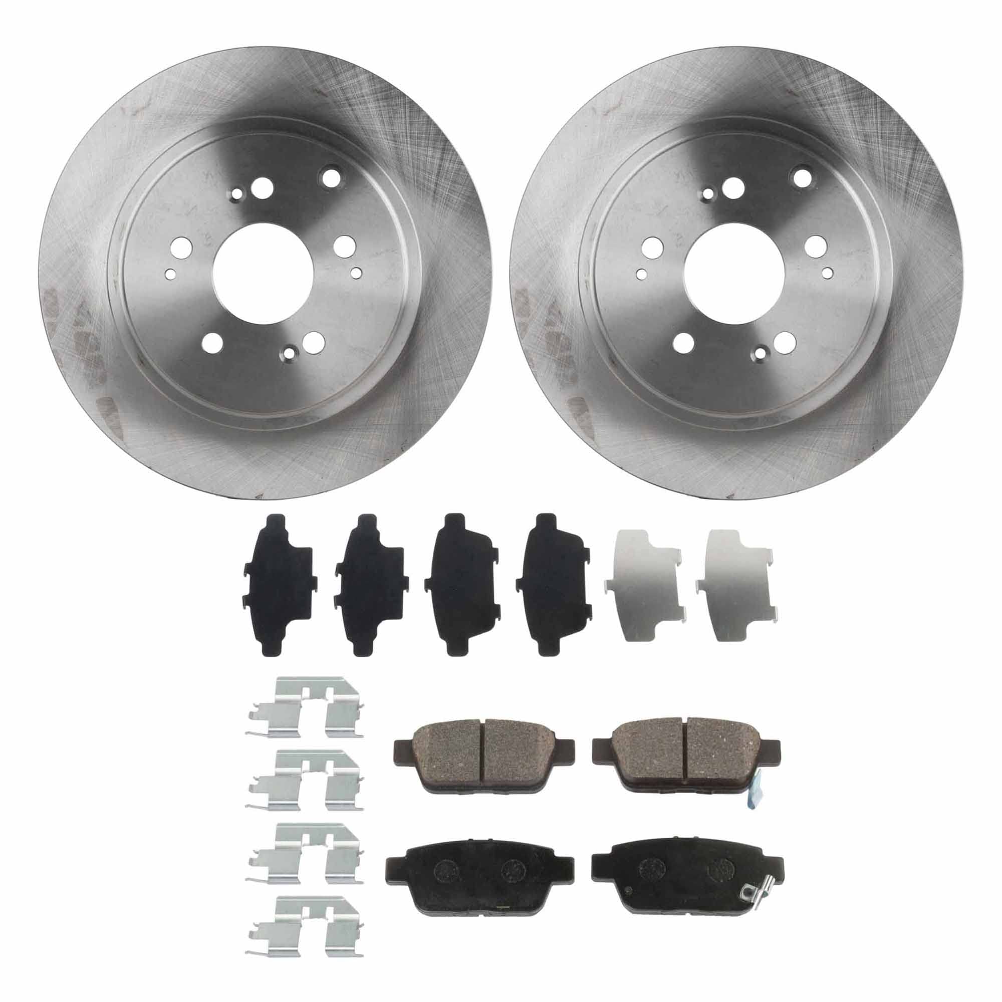 High-Performance Rear Brake Disc and Pad Kit for 2006-2014 Honda Ridgeline - 2-Wheel Set with Ceramic Pads, 5-Lug Design, Durable Cast Iron Construction - Perfect for Daily Commuting, Towing & Off-Road Adventures