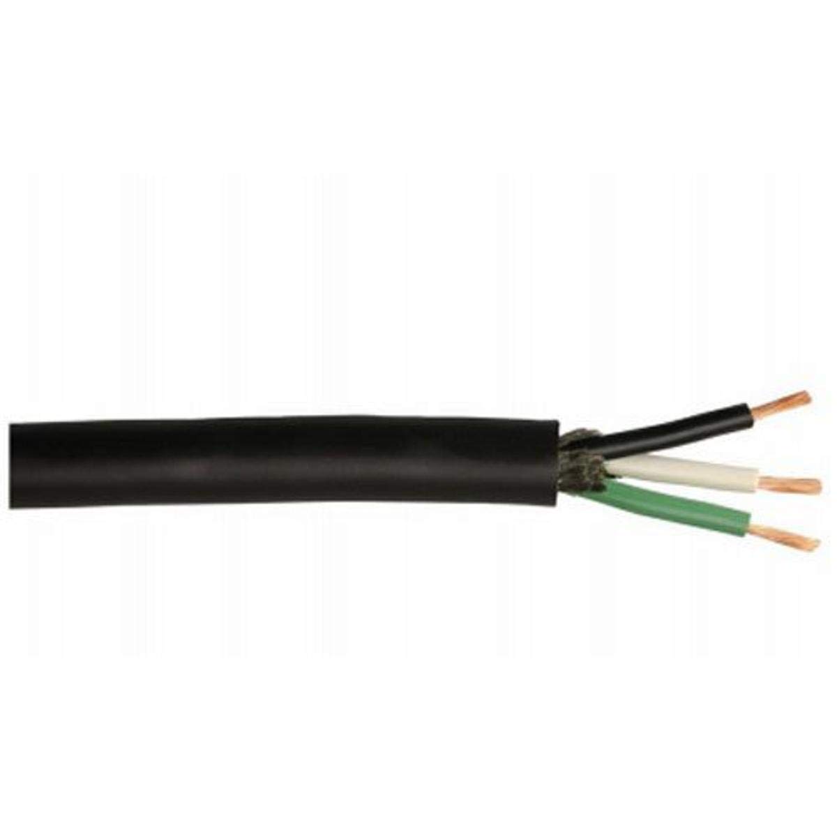 12/3 250-Foot SJEOOW Seoprene Service Cable - Black | Heavy Duty Extension Cord for Outdoor & Industrial Use | Weatherproof Power Cable for Construction, Workshops & RV Power Supply