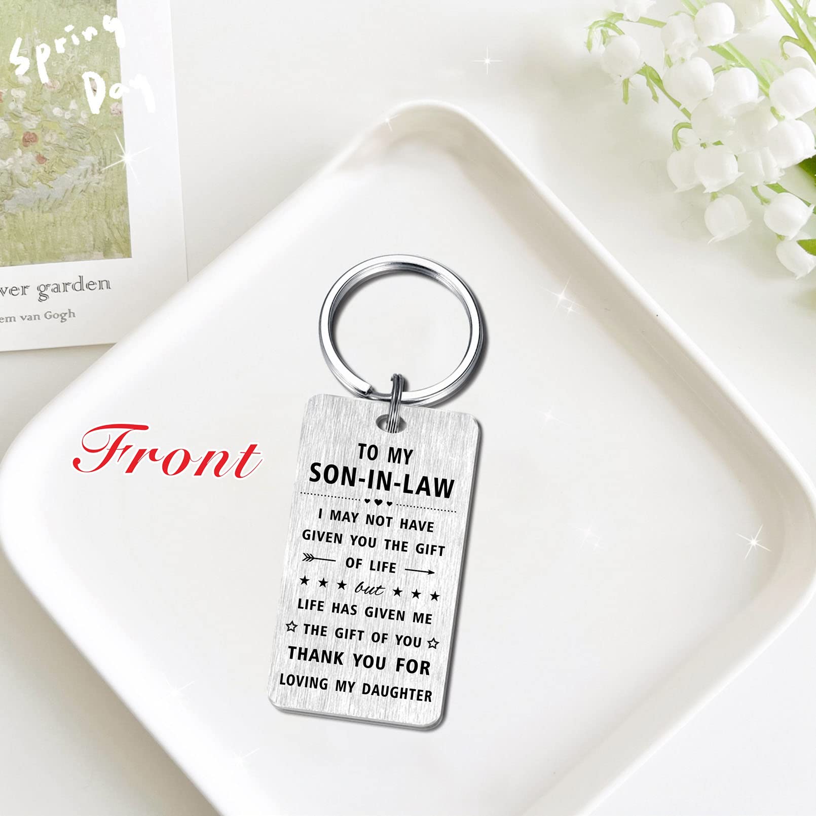 Jzxwan Son-in-Law Gift Keychain - Thoughtful Present from Mother-in-Law | Birthday Gift for Future Groom | Wedding, Anniversary & Special Occasion Keepsake