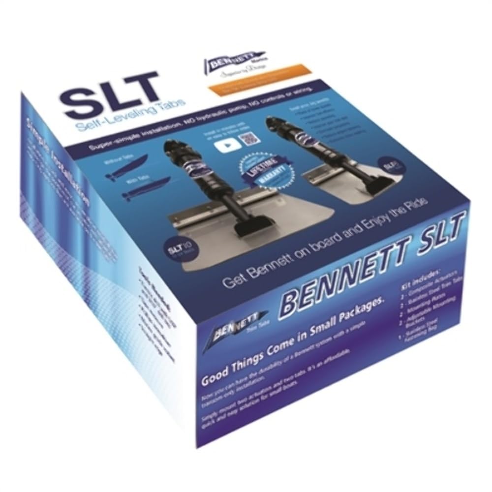 Bennett SLT6 Self-Leveling Trim Tab System for Boats 10-14 Feet - Improve Stability & Performance for Fishing, Cruising & Watersports
