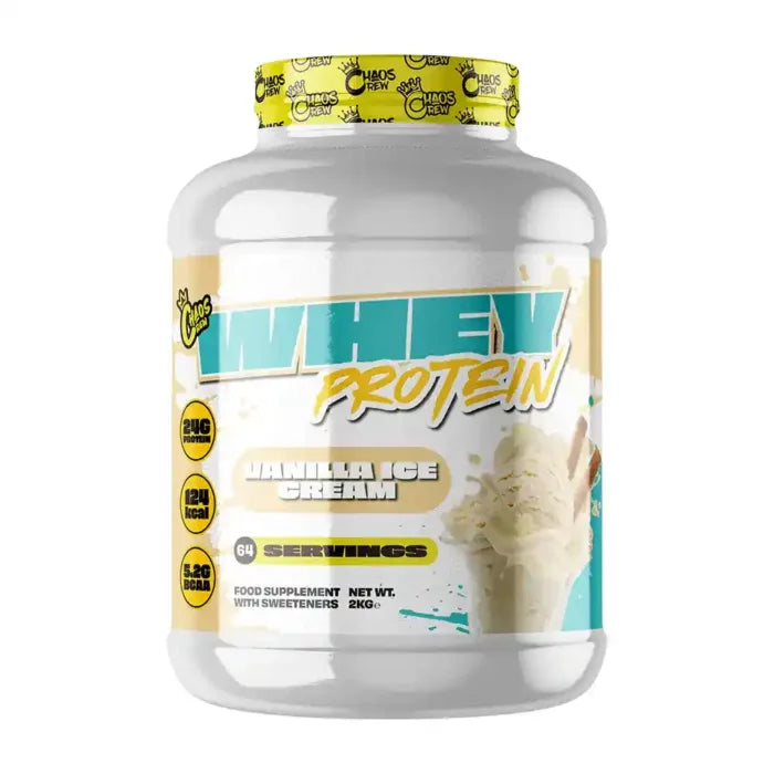Chaos Crew Whey Protein Powder 2kg (4.4 lbs) - 64 Servings for Muscle Growth & Recovery - Ideal for Gym, Workout & Post-Training Nutrition