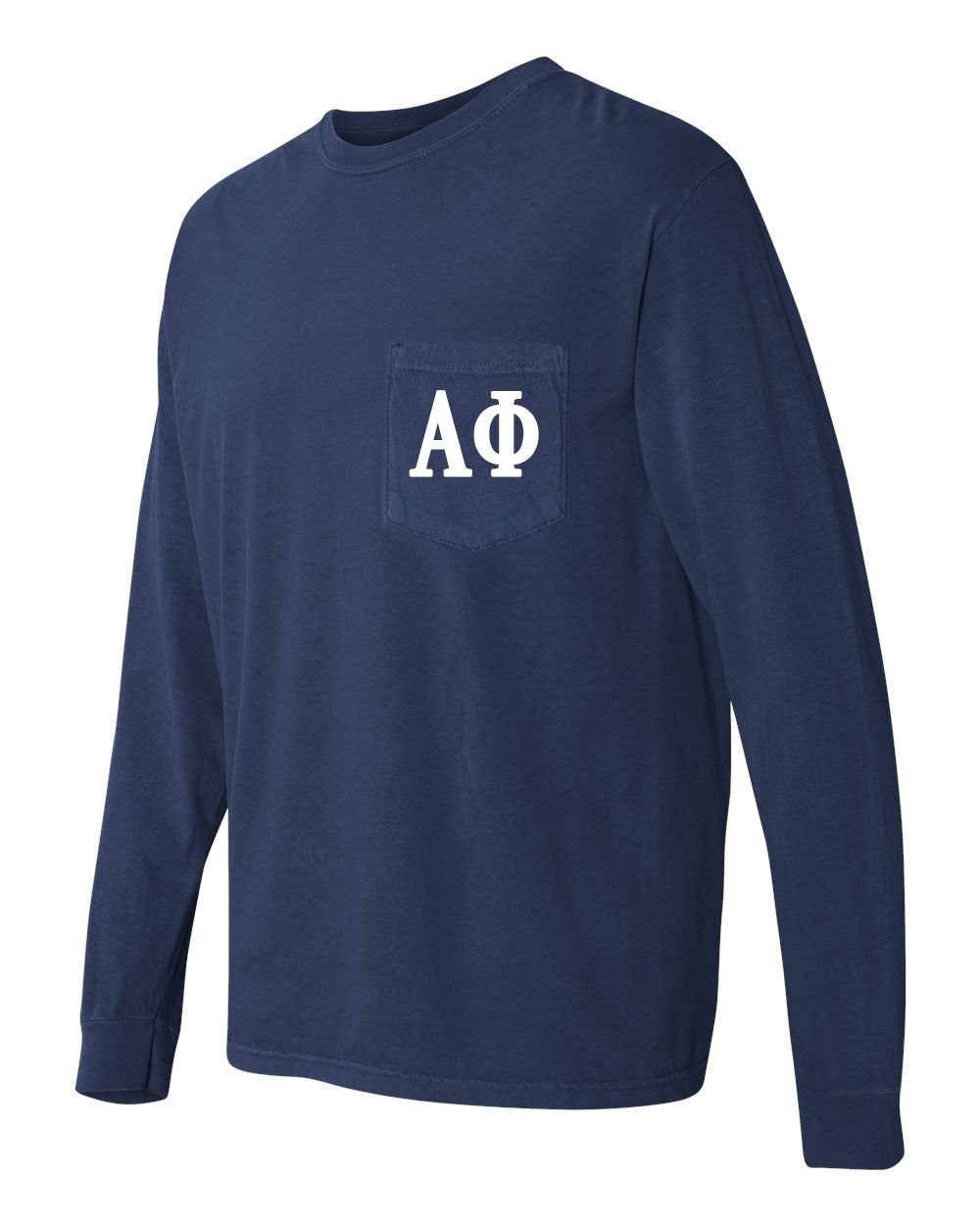 Alpha Phi APHI Sorority Long Sleeve T-Shirt - Comfort Colors Pocket Tee for Sorority Sisters - Perfect for Greek Life Events, Campus Wear & Sisterhood Activities