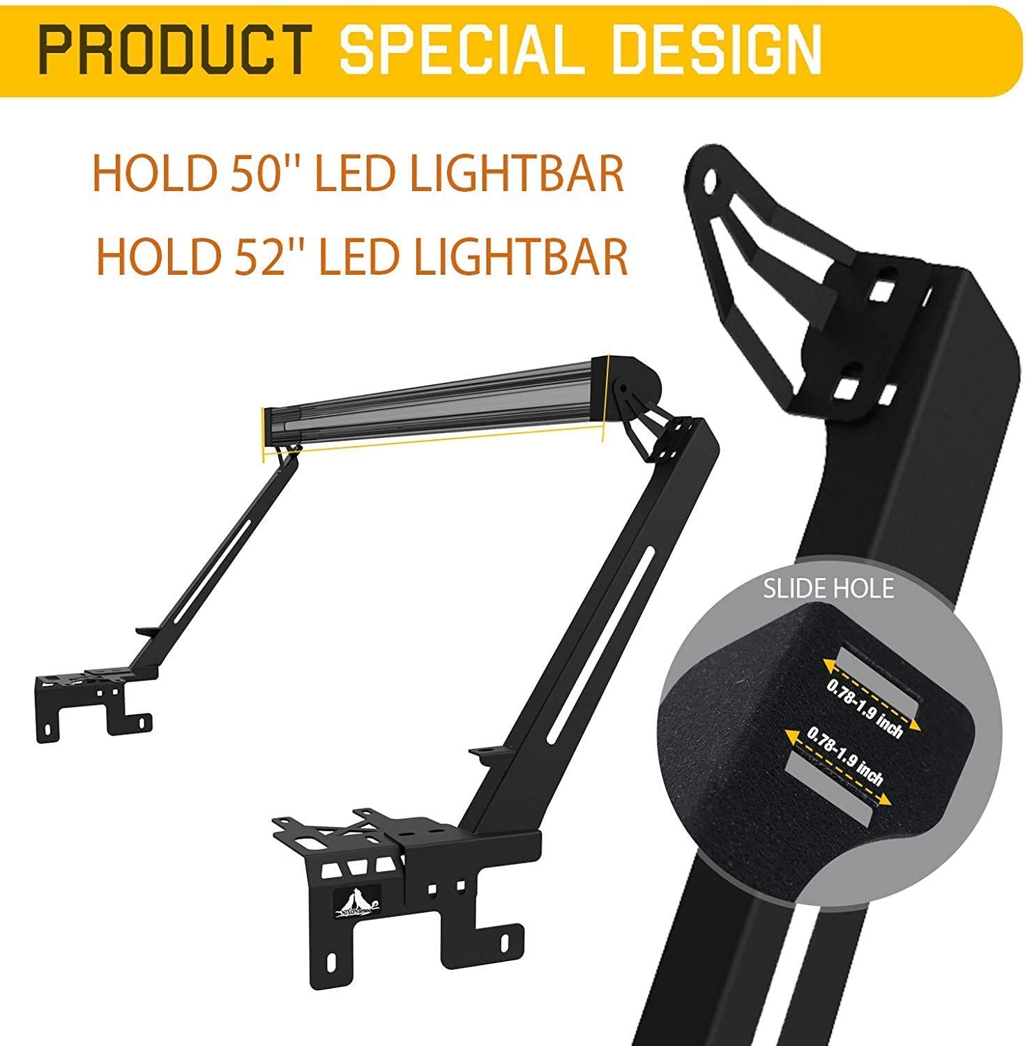 NIXON OFFROAD A-Pillar LED Light Bar Mounting Brackets for 2018-2020 Jeep Wrangler JL/JLU - Includes 2 LED Lights - Heavy Duty Off-Road Light Bar Accessories - Perfect for Night Driving, Trail Adventures & Off-Roading