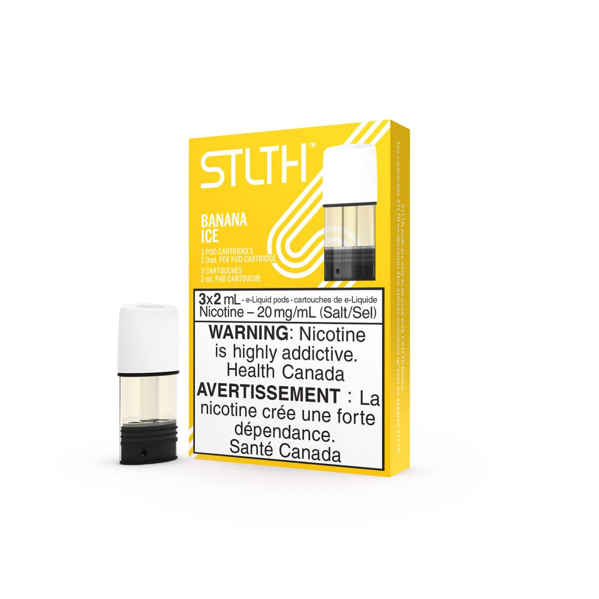 STLTH OG Banana Ice Vape Pods - Refillable E-Liquid Cartridges for Smooth & Flavorful Vaping - Perfect for On-the-Go Use & Discreet Vaping Sessions